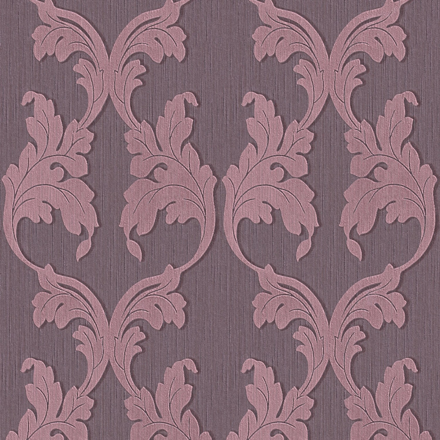 Bricoflor Lila Textiltapete mit Blätter Design Ornament Vliestapete in Violett Ideal für Wohn und Esszimmer Textil Vliestapete mit Blatt Muster Edel von Bricoflor