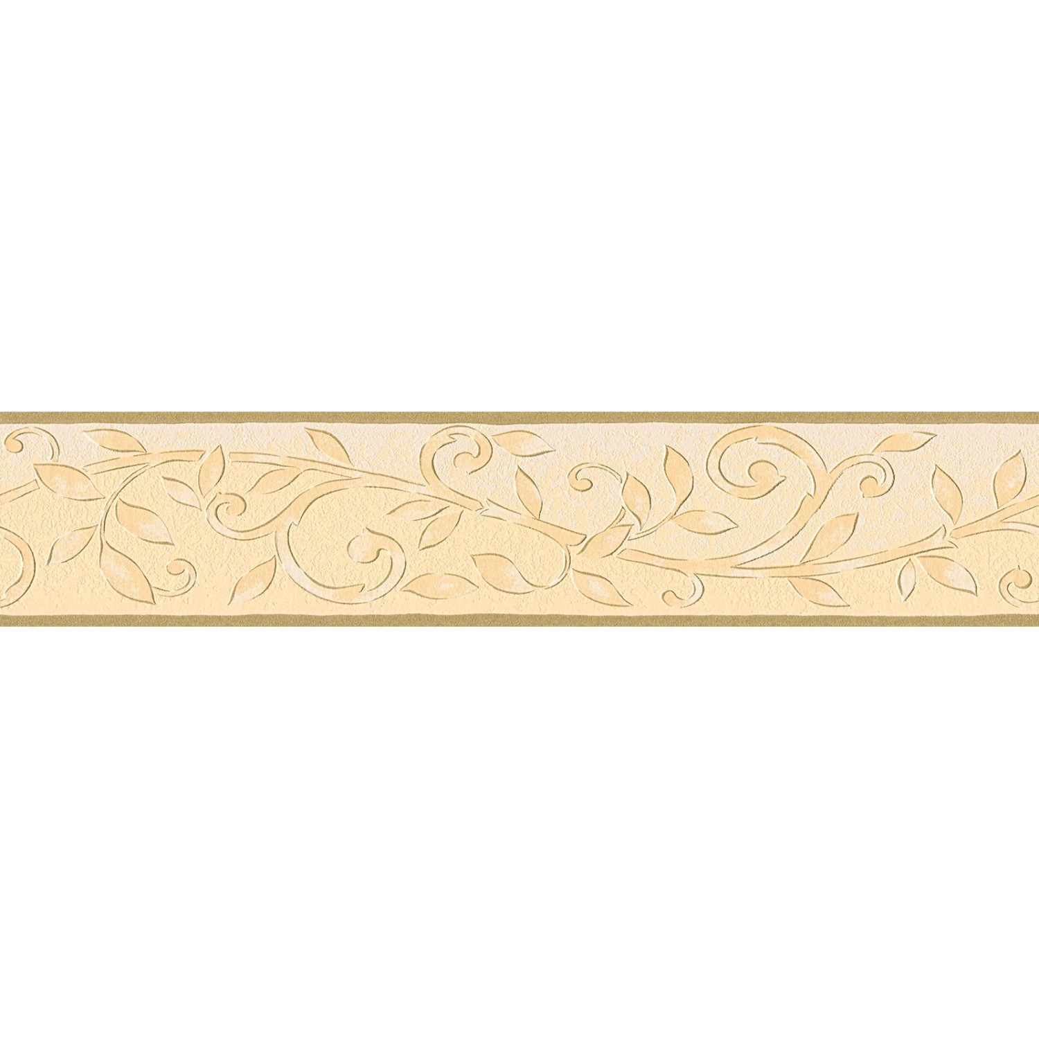 Bricoflor Mediterrane Tapetenbordüre in Gelb und Gold Küchenbordüre mit Ornament im Landhausstil Papier Wandbordüre mit Vinyl 30 von Bricoflor