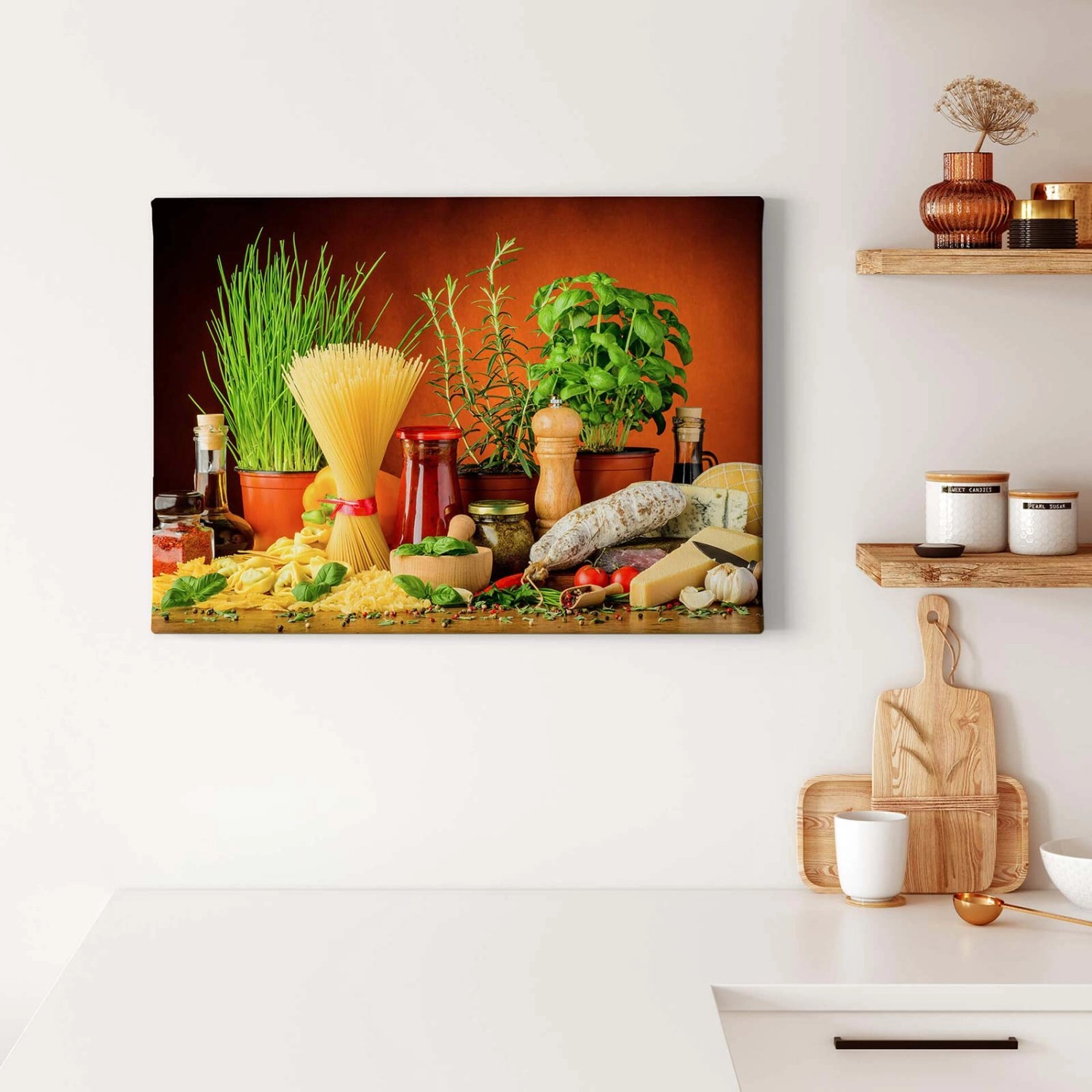 Bricoflor Mediterranes Deko Wandbild Für Küche Leinwand Bild In Rot Und Grün Mit Pasta Motiv Nudel Küchenwandbild Im Querformat Bricoflor Mediterranes Deko Wandbild Für Küche Leinwand Bild In Rot Und Grün Mit Pasta Motiv Nudel Küchenwandbild Im Querformat von Bricoflor