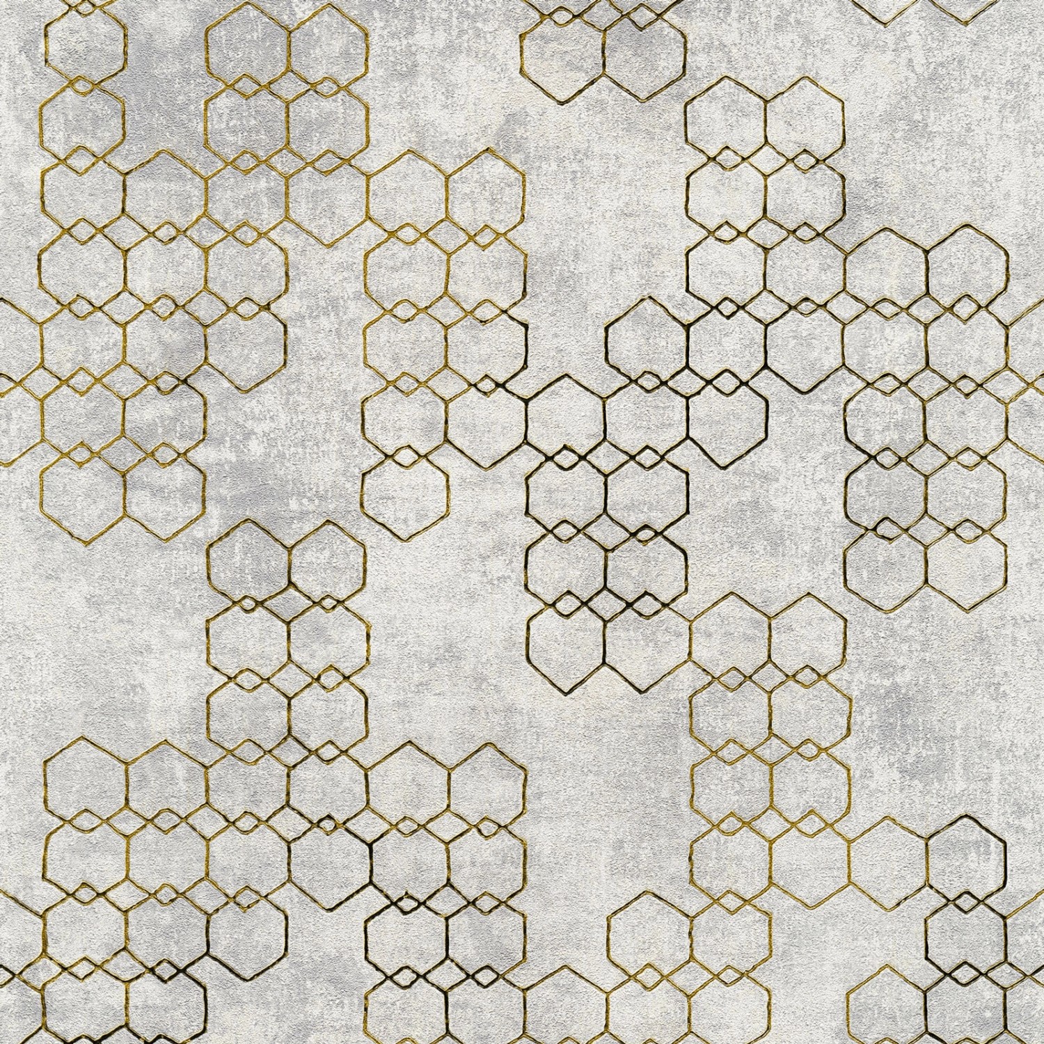 Bricoflor Metallic Vliestapete Silber Gold Hexagon Tapete Geometrisch für Wohnzimmer und Küche Vlies Wandtapete mit Sechseck Design Industrial Style von Bricoflor