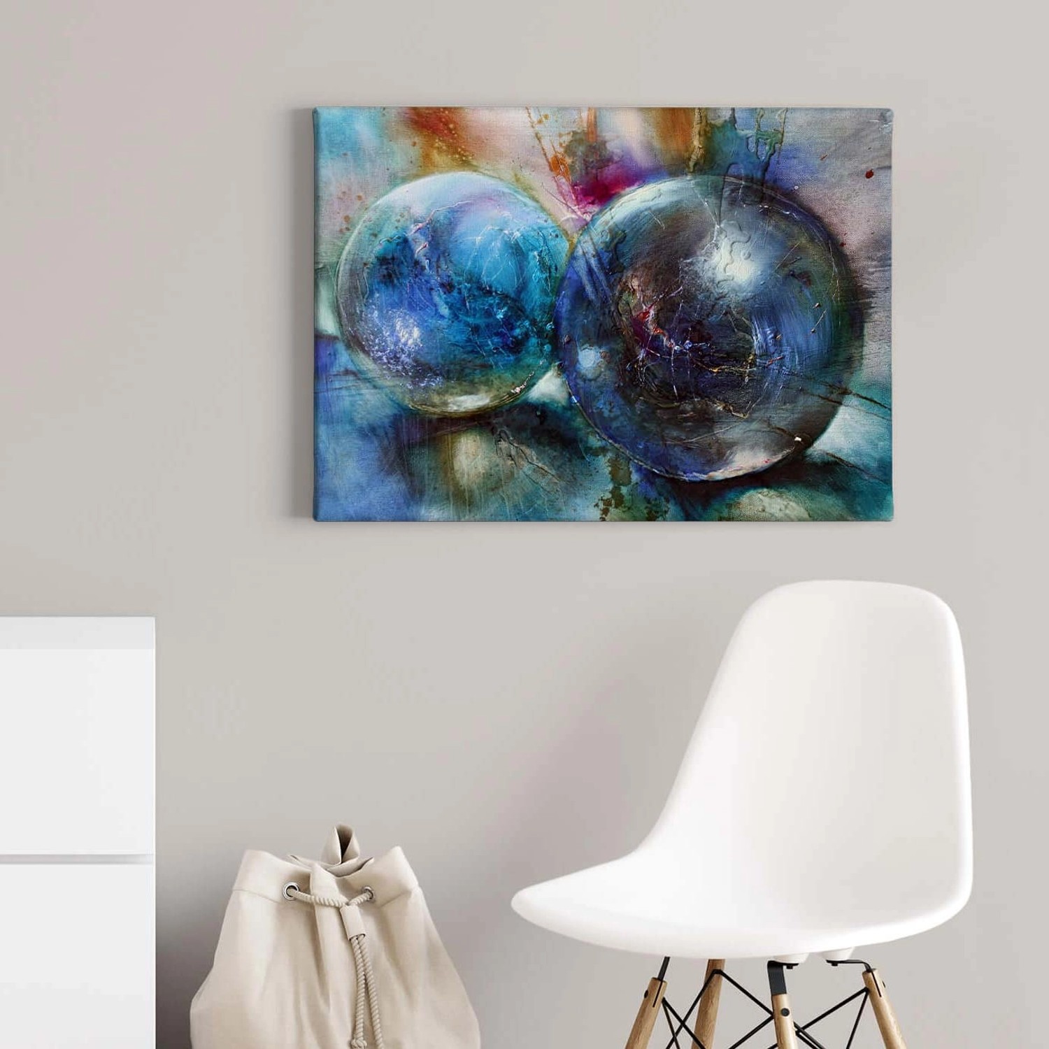 Bricoflor Moderne Kunst Wandbild In Blau Und Türkis Leinwand Bild In Ölgemälde Optik Im Abstrakten Stil Wohnzimmer Und Schlafzimmer Bild Mit Kugeln Bricoflor Moderne Kunst Wandbild In Blau Und Türkis Leinwand Bild In Ölgemälde Optik Im Abstrakten Stil Wohnzimmer Und Schlafzimmer Bild Mit Kugeln von Bricoflor