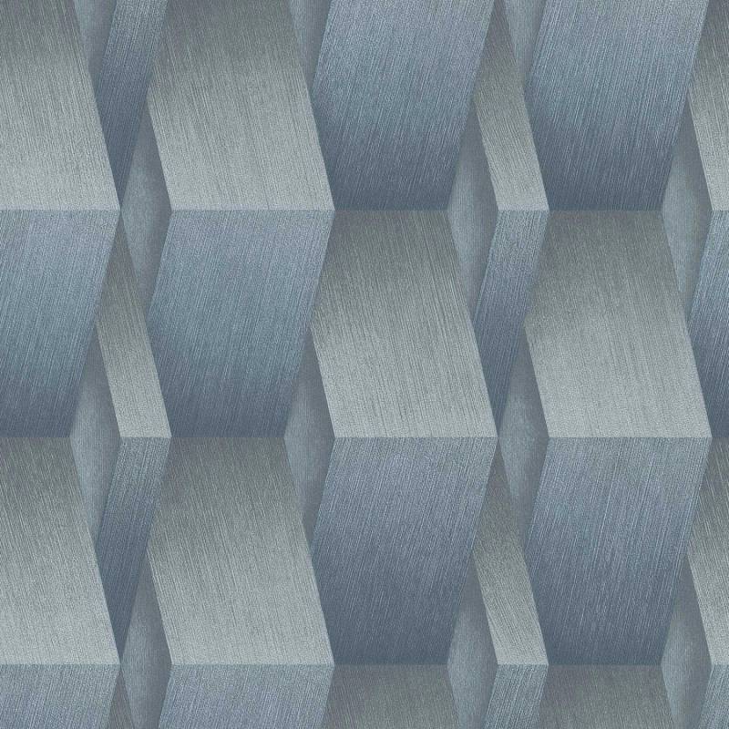Bricoflor Moderne Tapete mit Metallic Effekt in 3D Optik Dreidimensionale Vliestapete Geometrisch für Schlafzimmer Vlies Mustertapete in Silber von Bricoflor