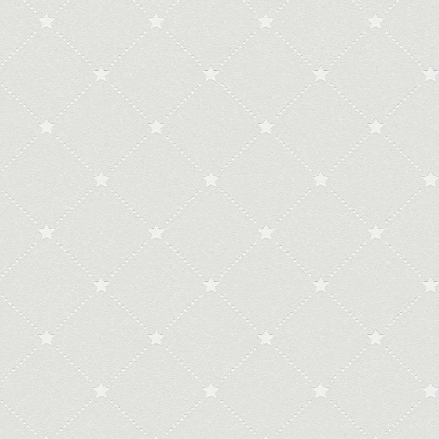 Bricoflor Moderne Tapete mit Sternen Helle Vliestapete mit Stern Design in Polster Optik Vlies Sterntapete Hellgrau Weiß für Schlafzimmer und Büro von Bricoflor