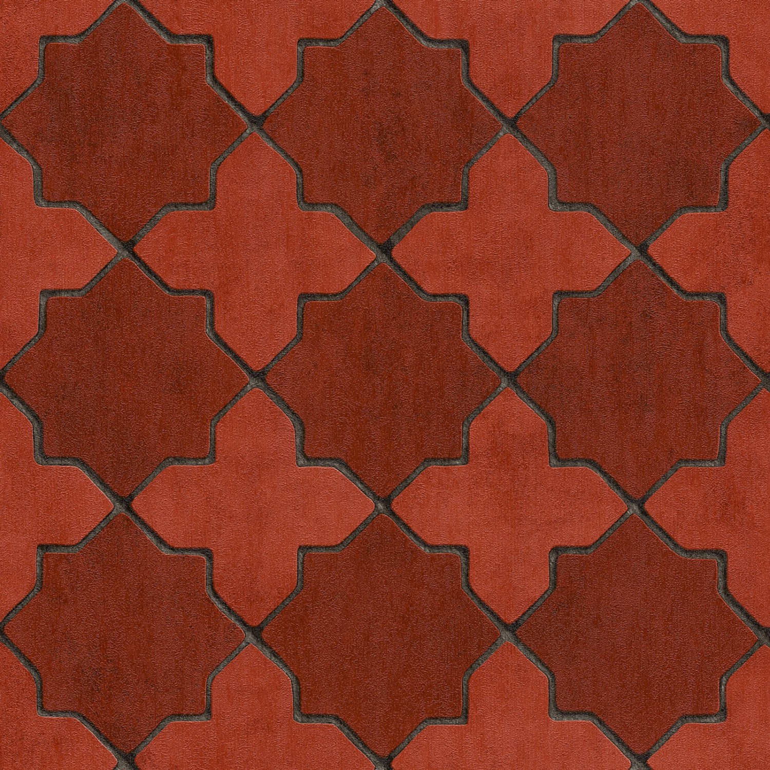 Bricoflor Mosaik Tapete Orientalisch Retro Fliesentapete in Orange Rot Marokkanisch Orient Vliestapete in Fliesenoptik für Küche und Wohnzimmer von Bricoflor