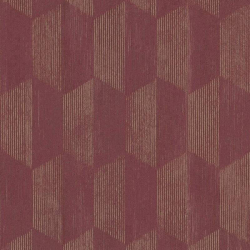 Bricoflor Mustertapete Rot Gold Ethno Tapete für Wohnzimmer und Schlafzimmer Rote Vliestapete Geometrisches Muster von Bricoflor