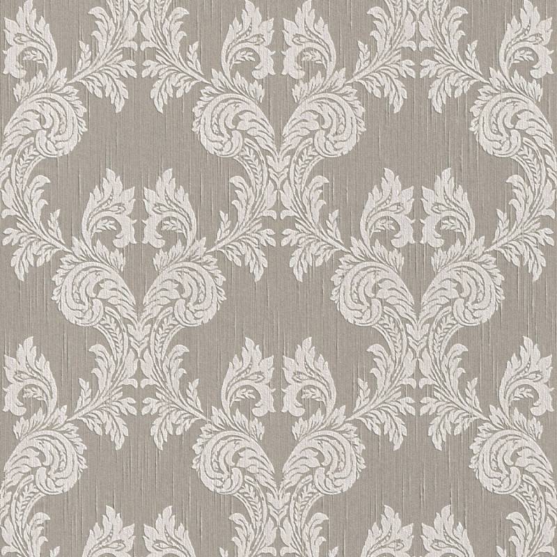 Bricoflor Neobarock Tapete Elegant Silber Graue Vliestapete mit Barock Ornament Edel Vlies Textiltapete in Hellgrau Ideal für Schlaf und Wohnzimmer von Bricoflor