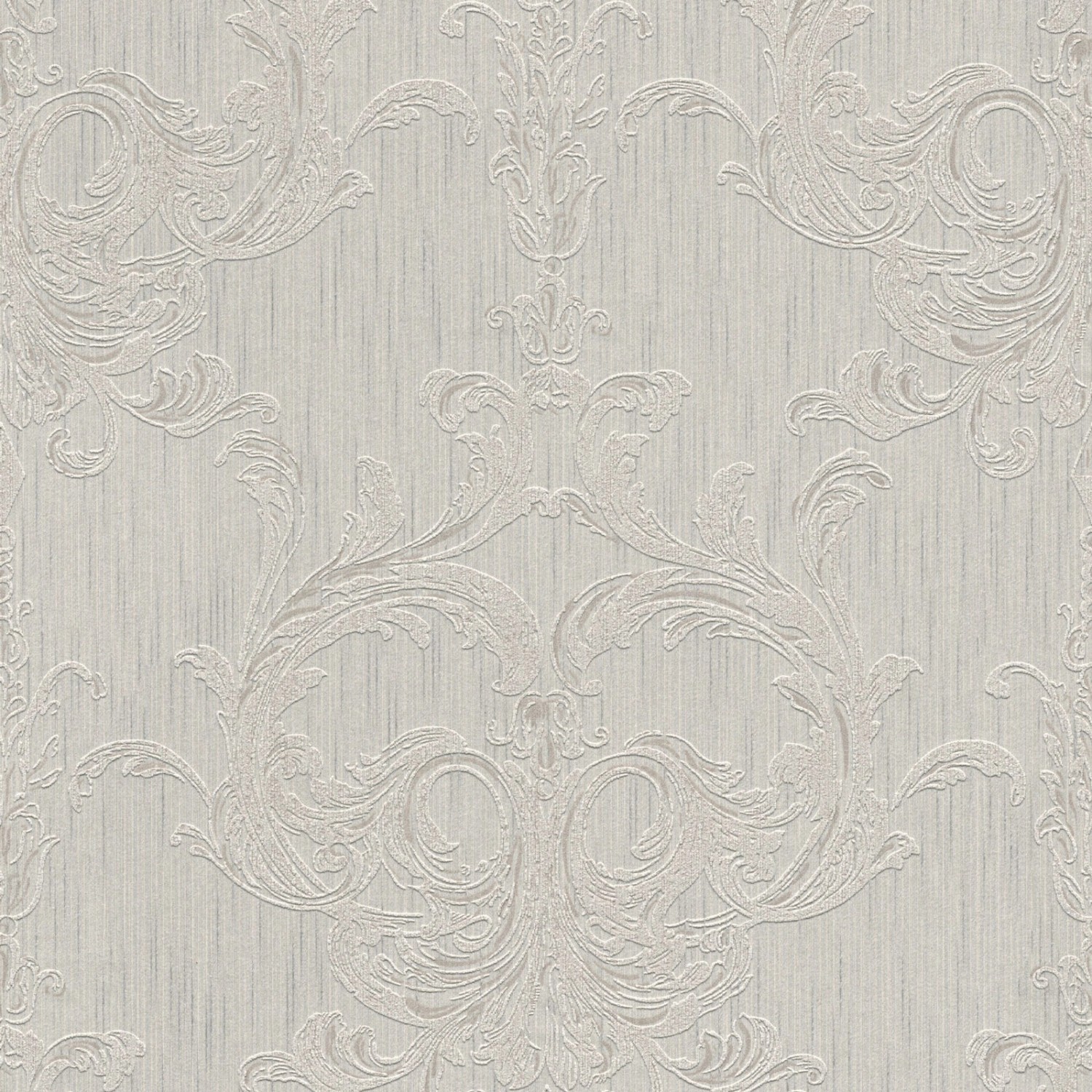 Bricoflor Neobarock Tapete Silber Grau Elegante Textil Vliestapete mit Rokoko Ornament Hellgrau Vlies Textiltapete mit Barock Design Royal von Bricoflor