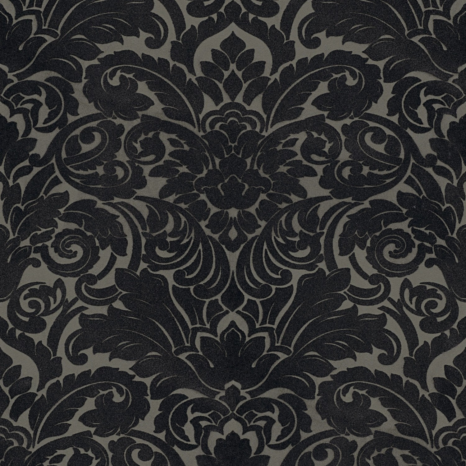 Bricoflor Neobarock Tapete in Schwarz Grau Vlies Barocktapete mit Samt Ornament in anthrazit Elegante Flock Wandtapete mit Barock Muster von Bricoflor