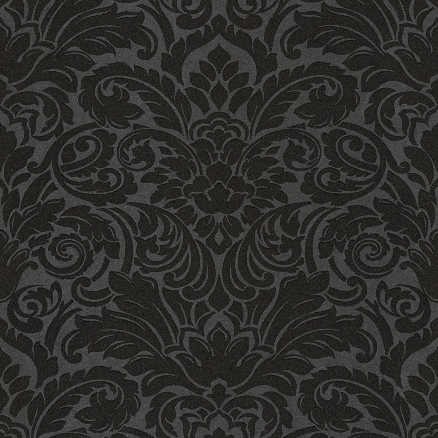 Bricoflor Neobarock Tapete in Schwarz Schlafzimmer und Wohnzimmer Barock Tapete mit Echtflock Ornament Vliestapete mit Vinyl im Eleganten Stil von Bricoflor