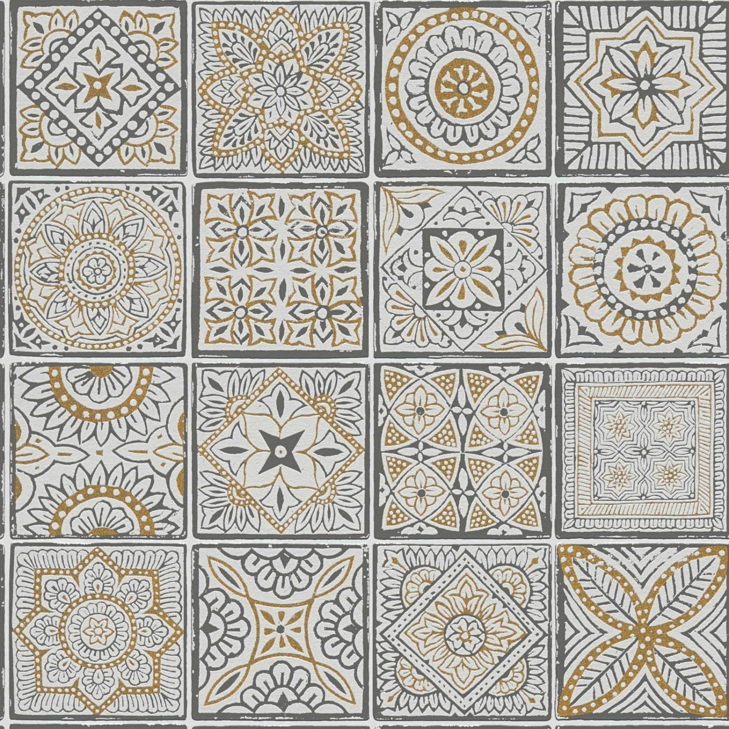 Bricoflor Orientalische Tapete in Fliesenoptk Grau Gold Ideal für Wohnzimmer und Küche Vliestapete mit Fliesen im Boho Chic Bricoflor Orientalische Tapete in Fliesenoptk Grau Gold Ideal für Wohnzimmer und Küche Vliestapete mit Fliesen im Boho Chic von Bricoflor