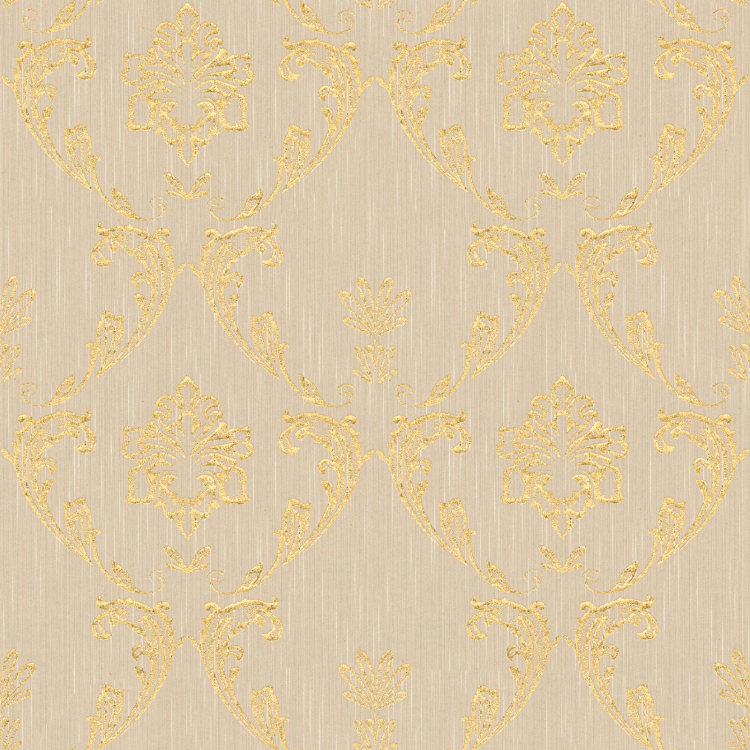 Bricoflor Ornament Tapete Beige Gold Barock Textiltapete mit Glitzer Metallic Effekt Textil Vliestapete Elegant Ideal für Wohnzimmer und Esszimmer von Bricoflor