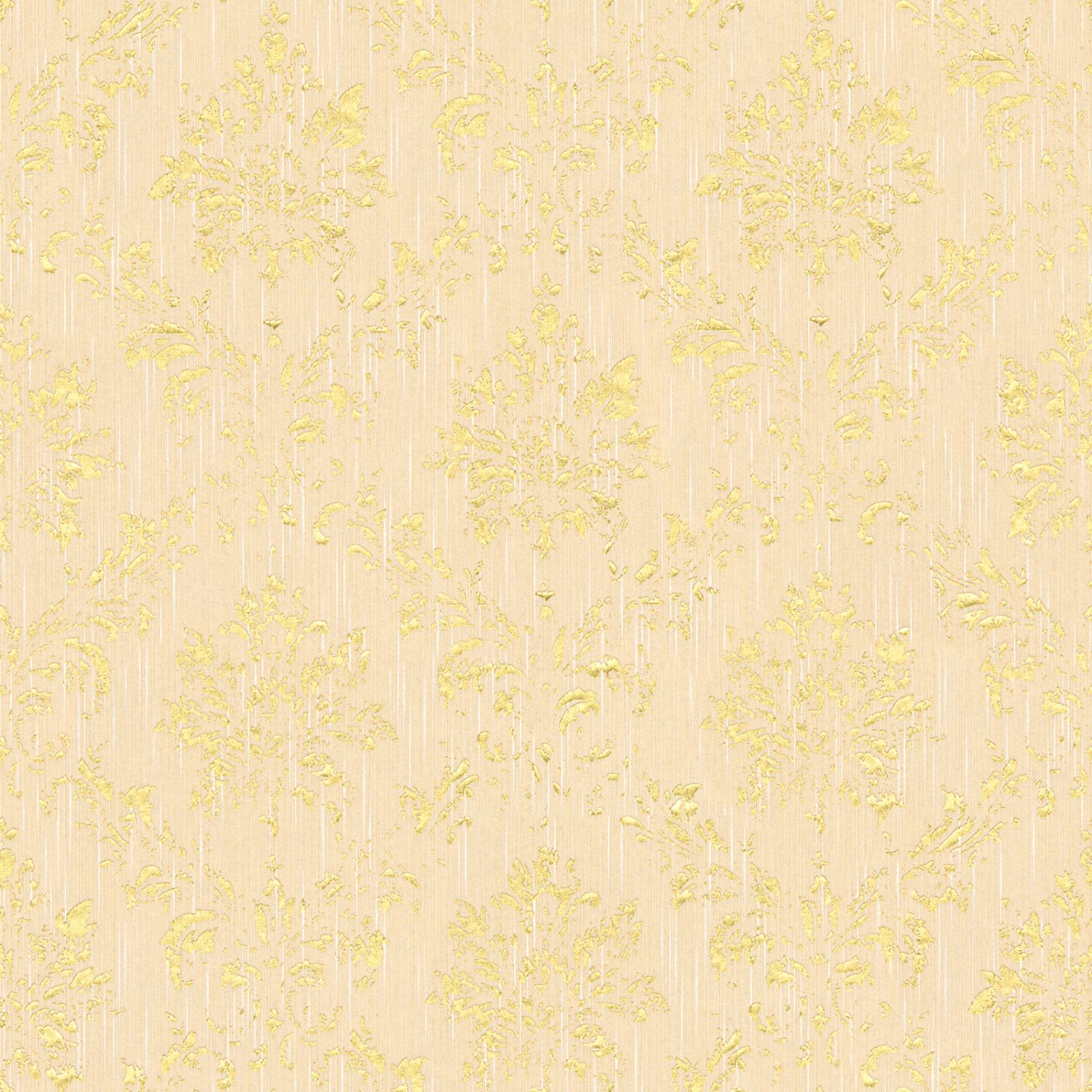 Bricoflor Ornament Tapete Creme Gold Edle Barock Vliestapete mit Textil Muster für Wohnzimmer Elegante Vlies Textiltapete mit Metallic Glitzer Effekt von Bricoflor