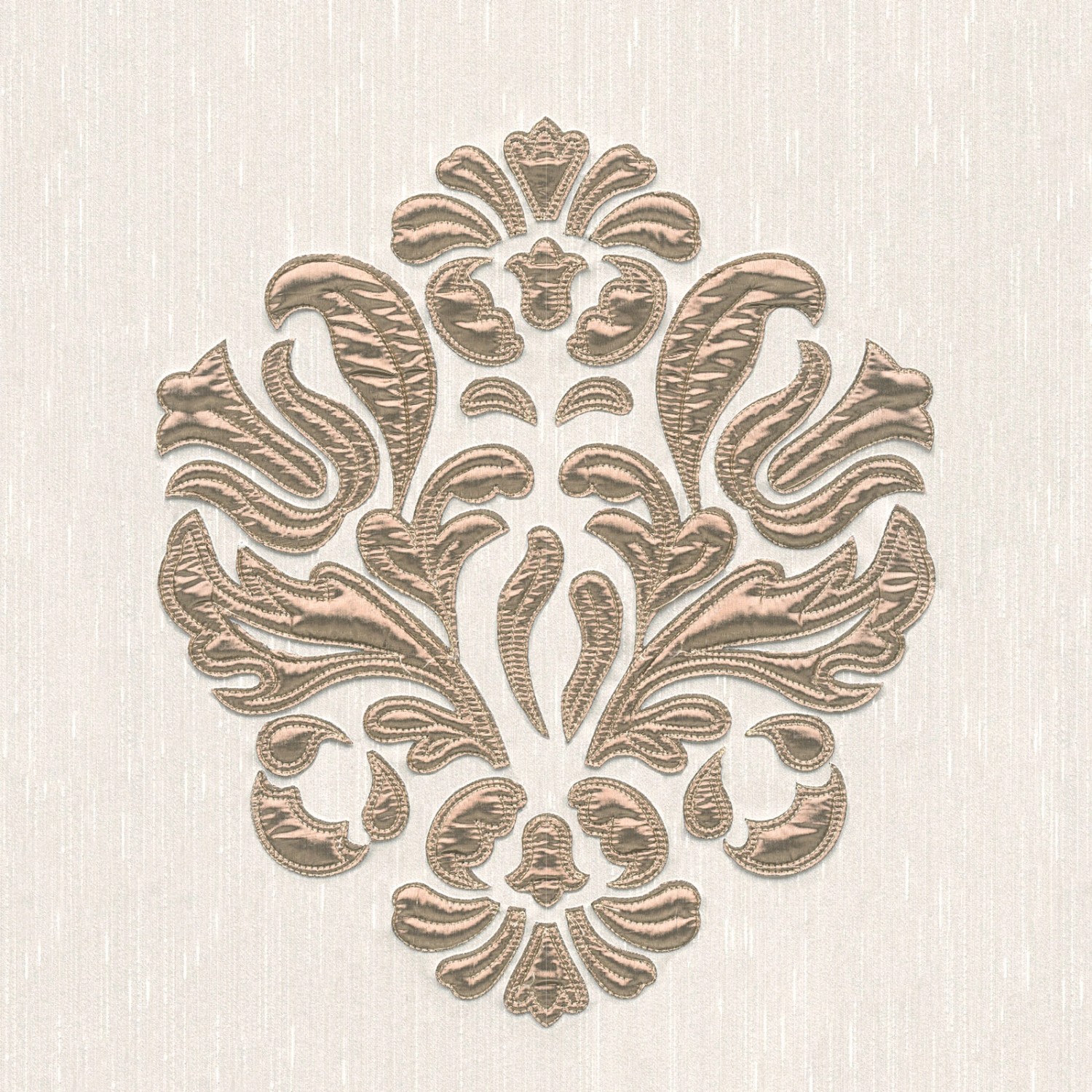 Bricoflor Ornament Tapete in Creme Gold ausgefallene Vlies Textiltapete mit Barock Muster Edel Textil Vliestapete mit Flock Samt Ideal für Wohnzimmer von Bricoflor