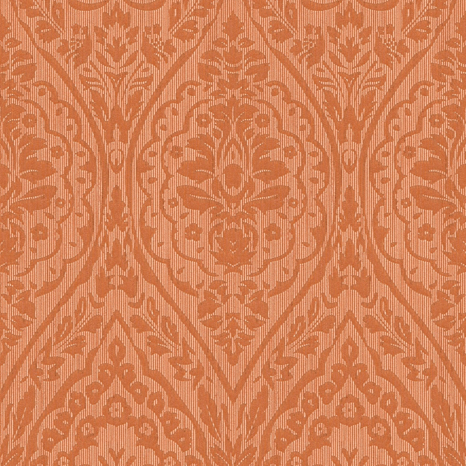 Bricoflor Ornament Tapete in Terracotta Florale Vliestapete mit Barock Muster Romantisch Landhaus Textiltapete Ideal für Esszimmer und Wohnzimmer von Bricoflor