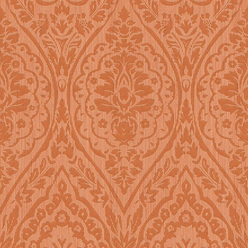 Bricoflor Ornament Tapete in Terracotta Florale Vliestapete mit Barock Muster Romantisch Landhaus Textiltapete Ideal für Esszimmer und Wohnzimmer von Bricoflor