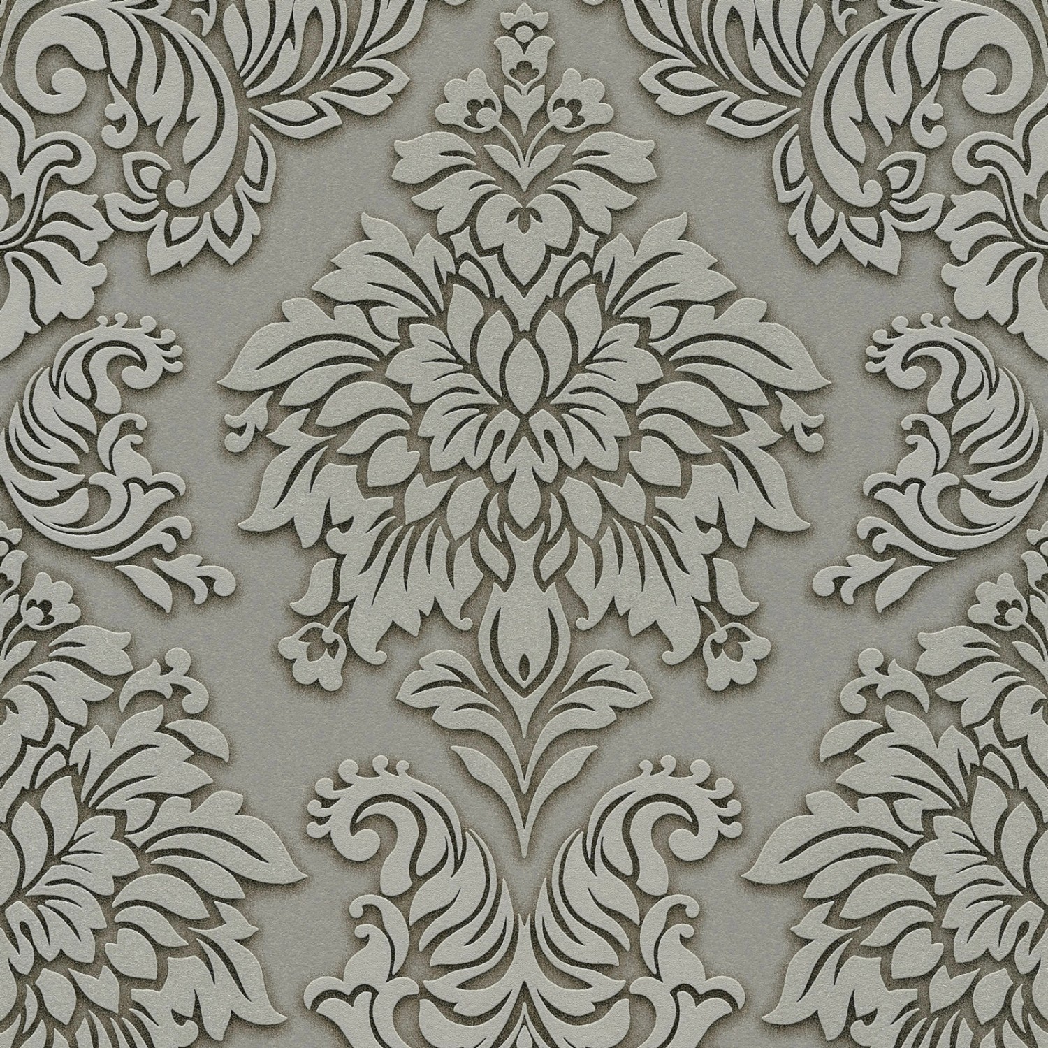 Bricoflor Ornament Tapete mit Silber Glitzer Effekt Barock Vliestapete in Grau Ideal für Esszimmer und Schlafzimmer Elegante Neobarock Wandtapete von Bricoflor