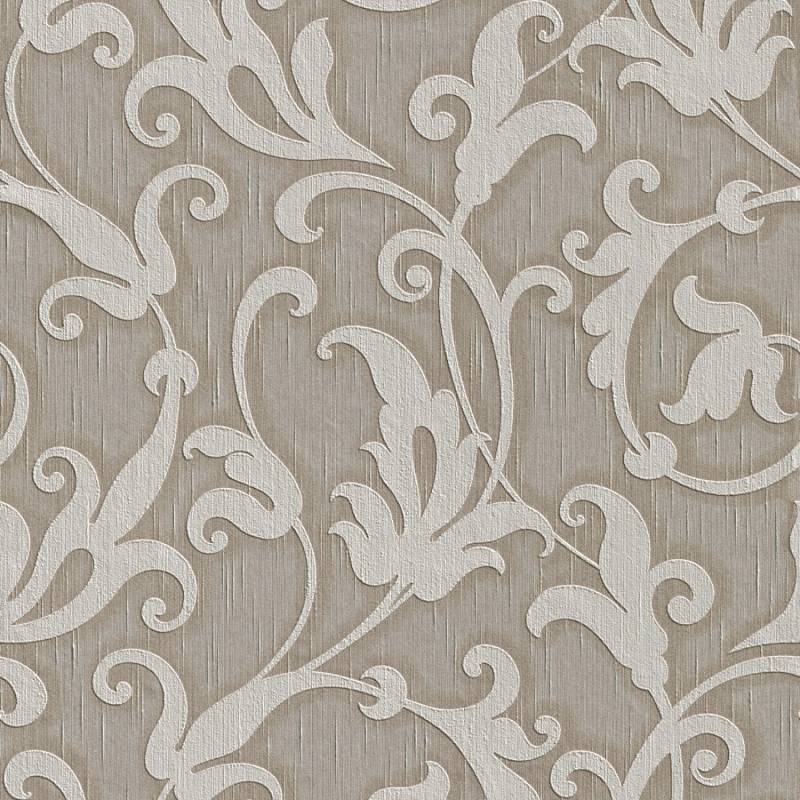 Bricoflor Ornament Vliestapete in Hellgrau Elegante Vlies Textiltapete Grau Silber für Esszimmer und Schlafzimmer Textil Tapete mit Barock Muster von Bricoflor