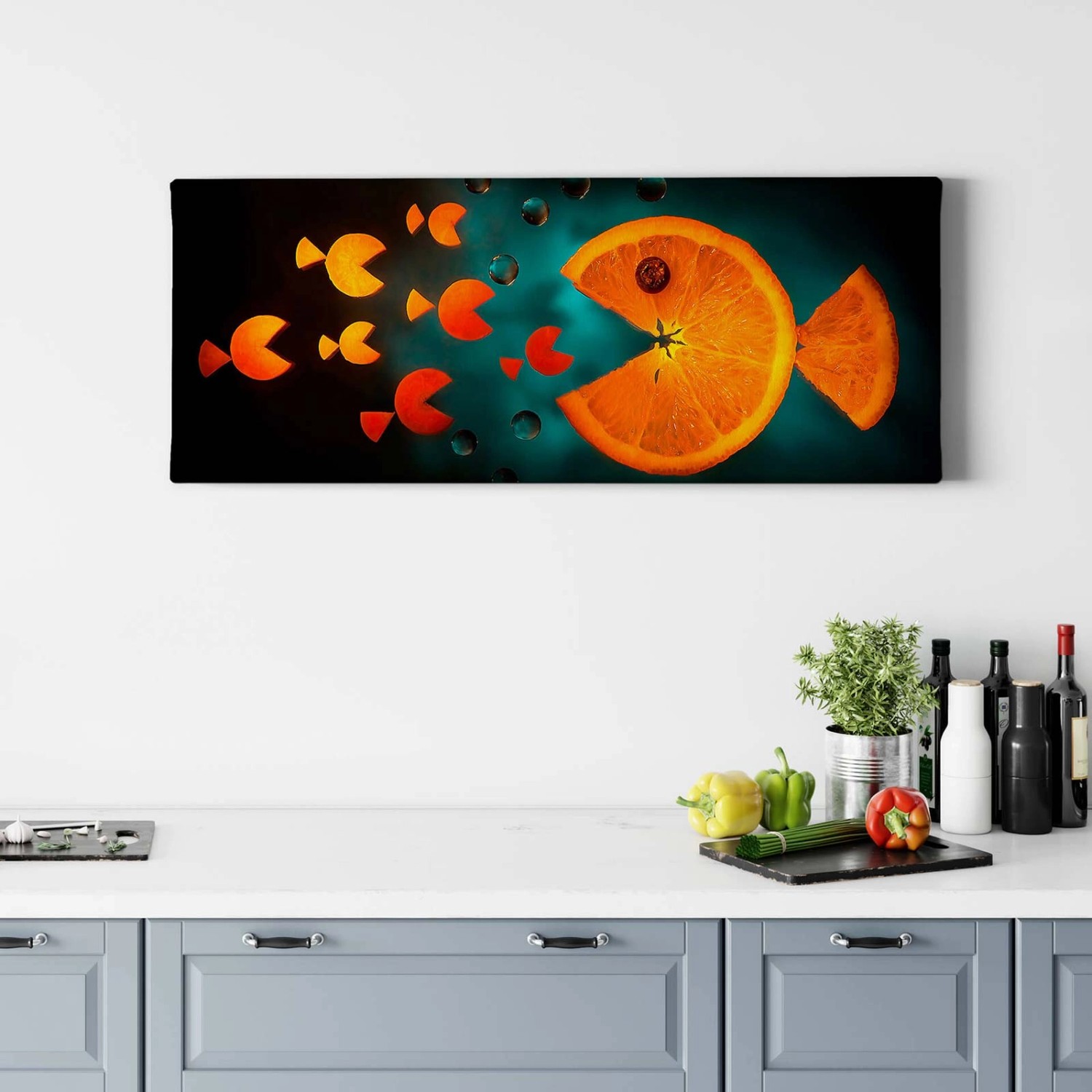 Bricoflor Pacman Bild Für Küche Leinwand Bild Mit Orange Als Fisch In Türkis Und Orange Ausgefallenes Küchenbild Als Wand Deko Im Querformat Bricoflor Pacman Bild Für Küche Leinwand Bild Mit Orange Als Fisch In Türkis Und Orange Ausgefallenes Küchenbild Als Wand Deko Im Querformat von Bricoflor