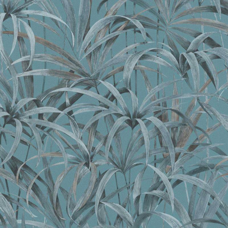 Bricoflor Palmen Tapete in Petrol Blau Moderne Vliestapete mit Palmenblätter Muster Dunkelblaue Wandtapete mit Blätter Design für Schlafzimmer von Bricoflor