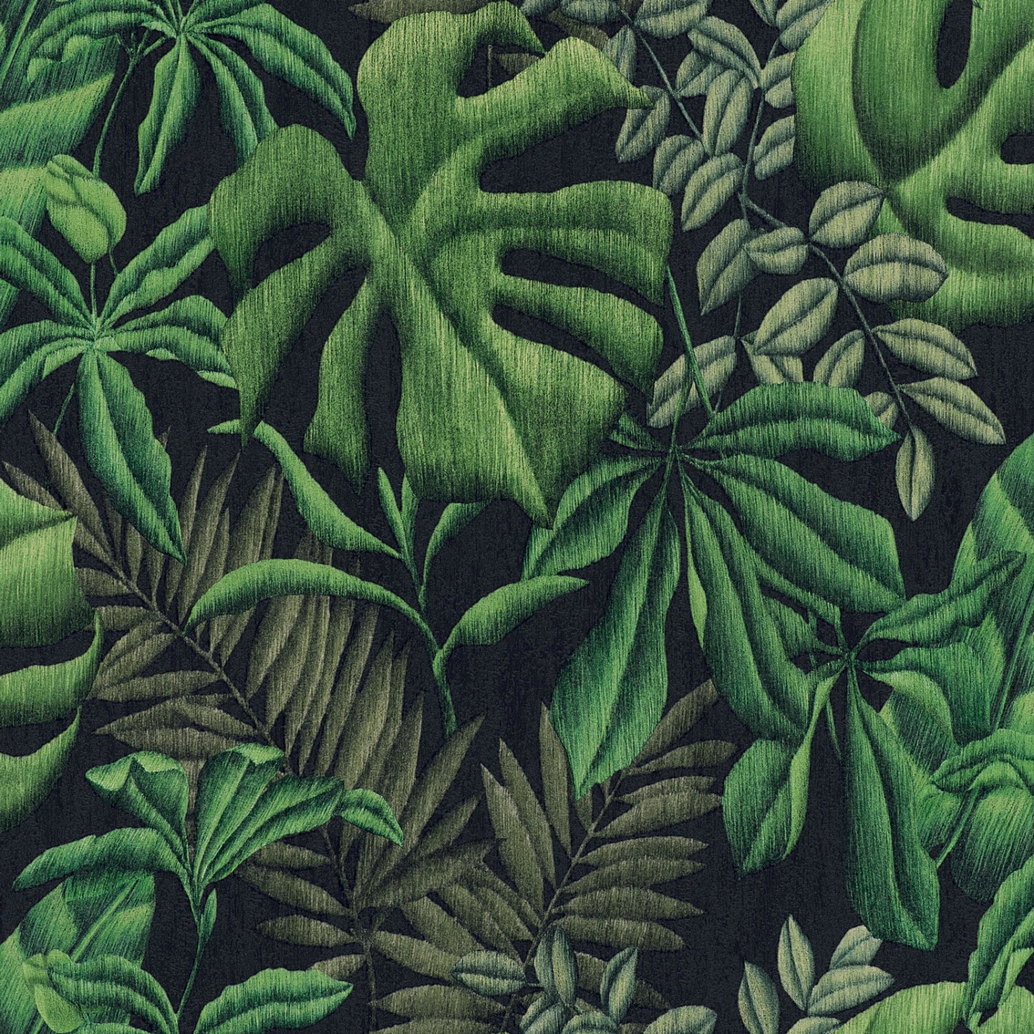 Bricoflor Palmen Tapete in Schwarz und Grün Moderne Wohnzimmer und Schlafzimmer Tapete mit Palmenblättern Tropical Vliestapete Exotisch von Bricoflor
