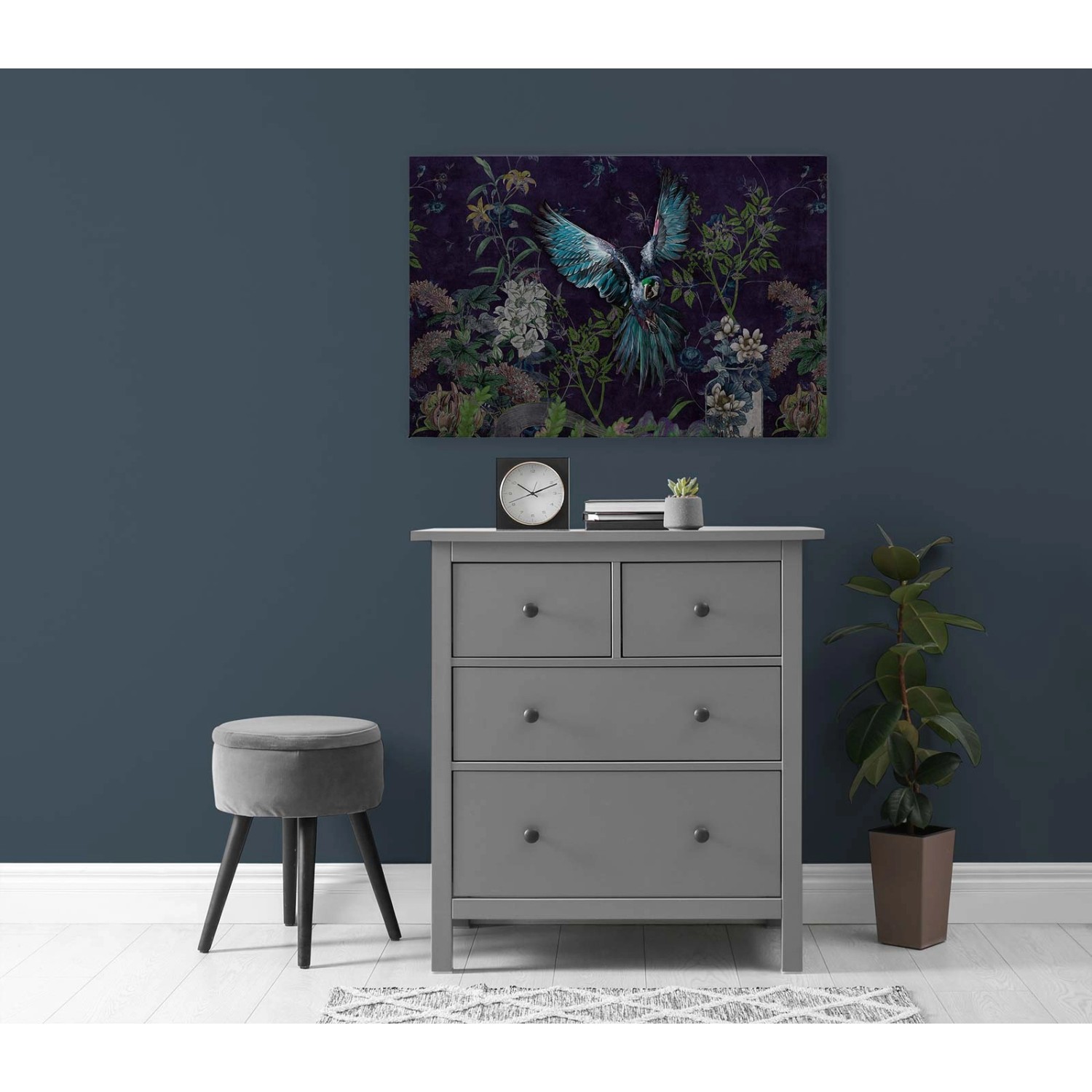 Bricoflor Papagei Bild Auf Leinwand Dunkelblau Dschungel Wandbild 120 X 80 Cm Leinwandbild Mit Vogel Und Blumen Für Schlafzimmer Bricoflor Papagei Bild Auf Leinwand Dunkelblau Dschungel Wandbild 120 X 80 Cm Leinwandbild Mit Vogel Und Blumen Für Schlafzimmer von Bricoflor
