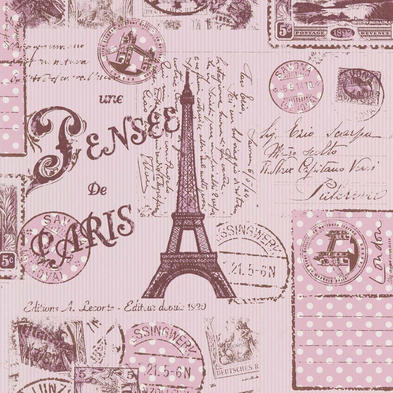 Bricoflor Paris Tapete in Pink Vintage Tapete in Rosa für Mädchenzimmer Papiertapete Ideal für Babyzimmer Von Mädchen von Bricoflor
