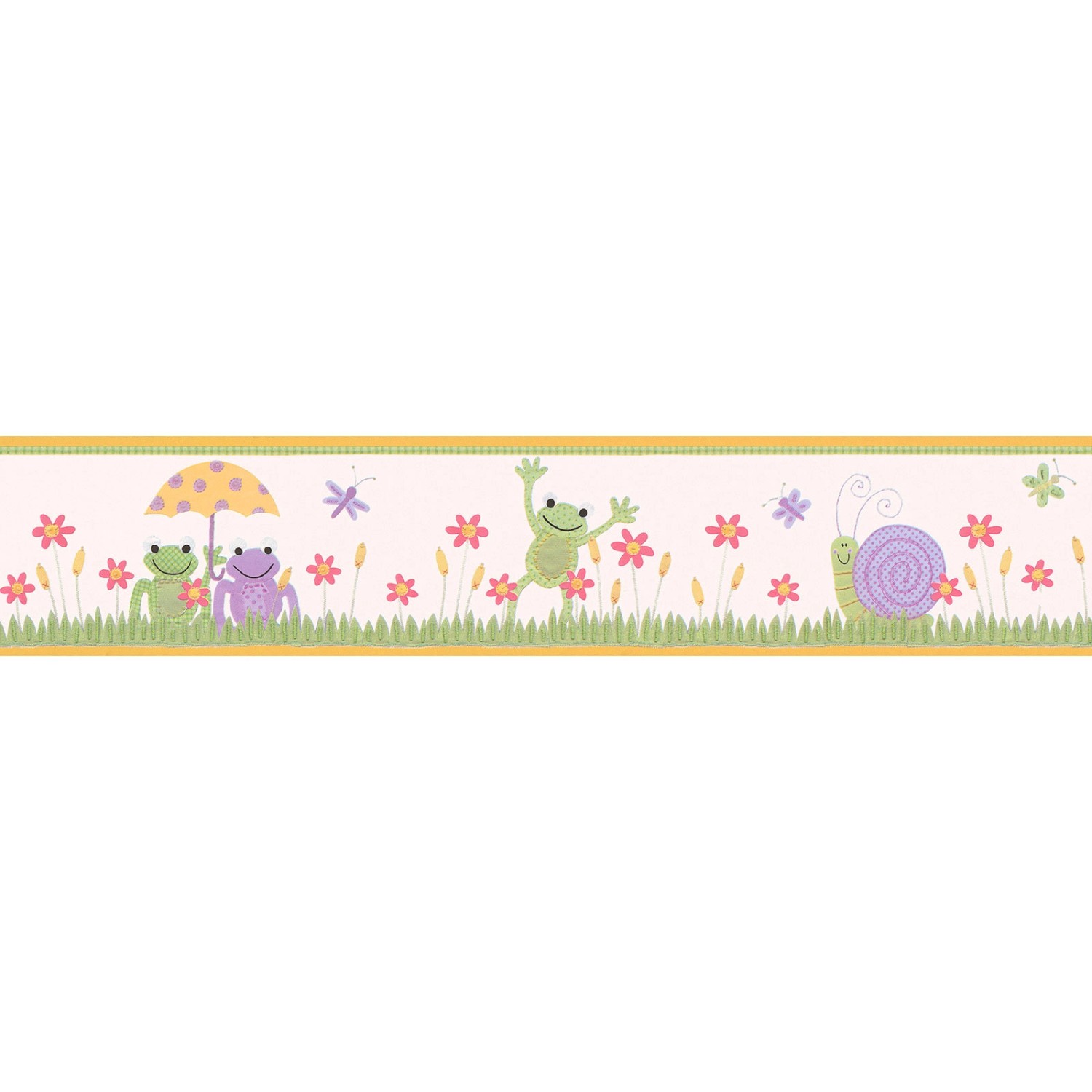 Bricoflor Pastell Bordüre für Kinderzimmer Selbstklebend Tapetenbordüre mit Tier Motiv Ideal für Babyzimmer Vinyl Vliestapete mit Fröschen und Blumen Bricoflor Pastell Bordüre für Kinderzimmer Selbstklebend Tapetenbordüre mit Tier Motiv Ideal für Babyzimmer Vinyl Vliestapete mit Fröschen und Blumen von Bricoflor