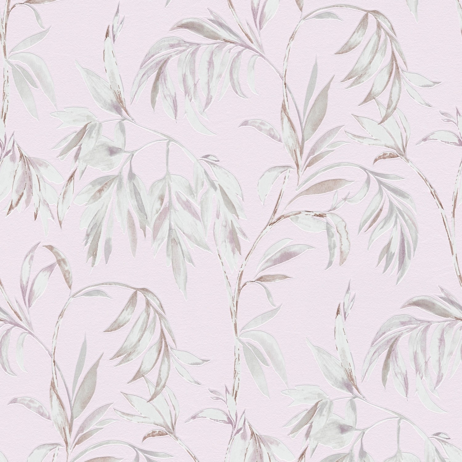 Bricoflor Rosa Blätter Tapete Florale Vliestapete mit Palmenblättern in Aquarell Optik Ranken Wandtapete Ideal für Schlafzimmer und Badezimmer von Bricoflor