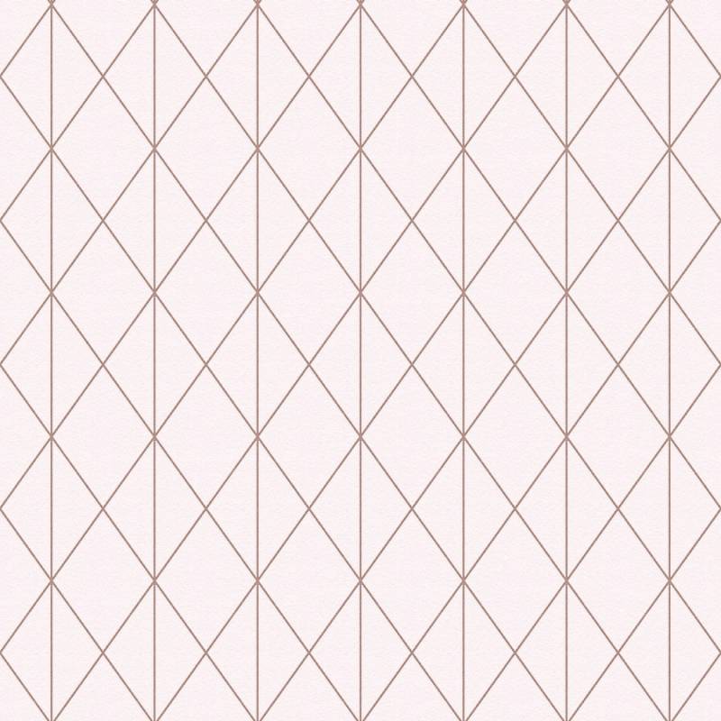 Bricoflor Rosegold Tapete Geometrisch Scandinavian Tapete mit Rauten Muster Ideal für Wohnzimmer Grafische Vliestapete mit Metallic Effekt von Bricoflor
