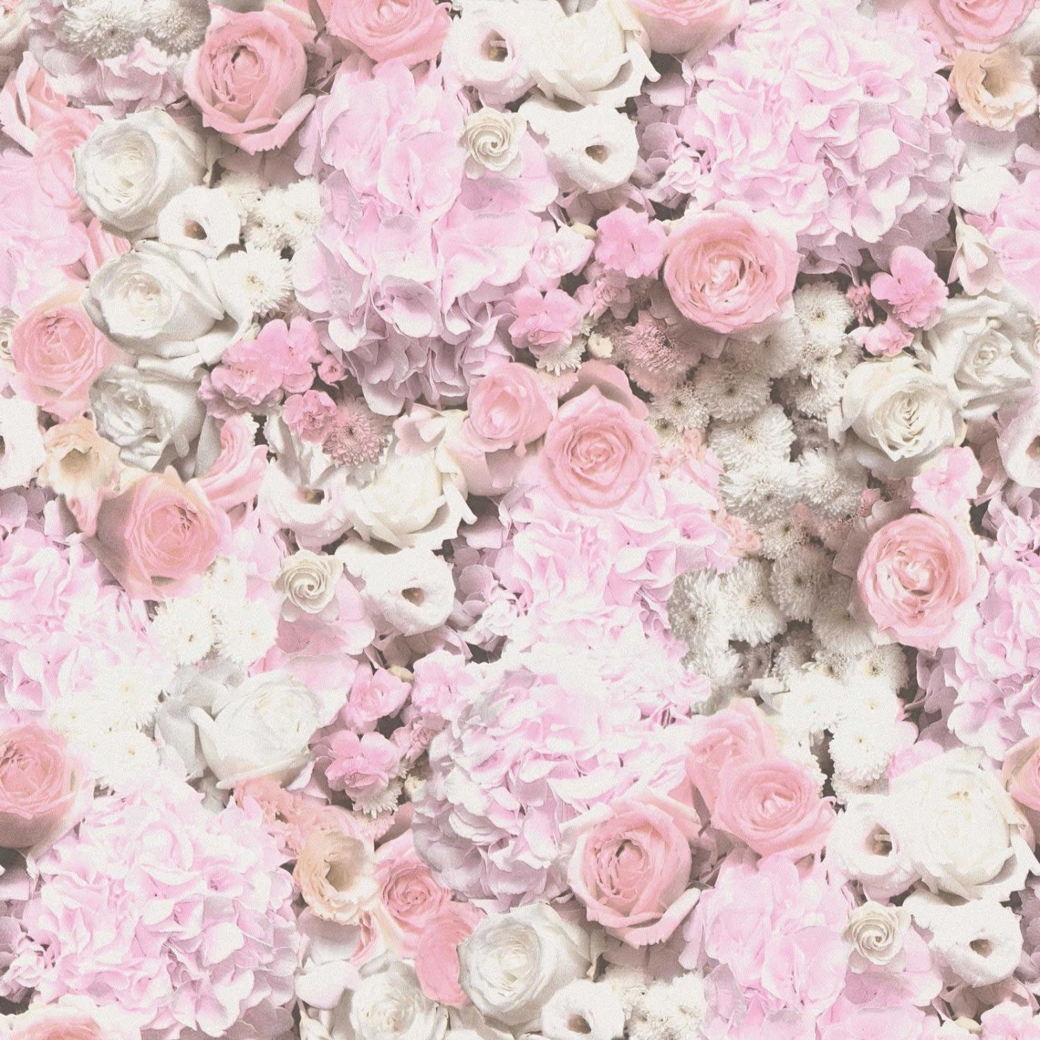 Bricoflor Rosen Tapete für Romantisches Schlafzimmer und Wohnzimmer Rosa Blumentapete in 3D Optik Vinyl Vliestapete mit Rosenmuster von Bricoflor