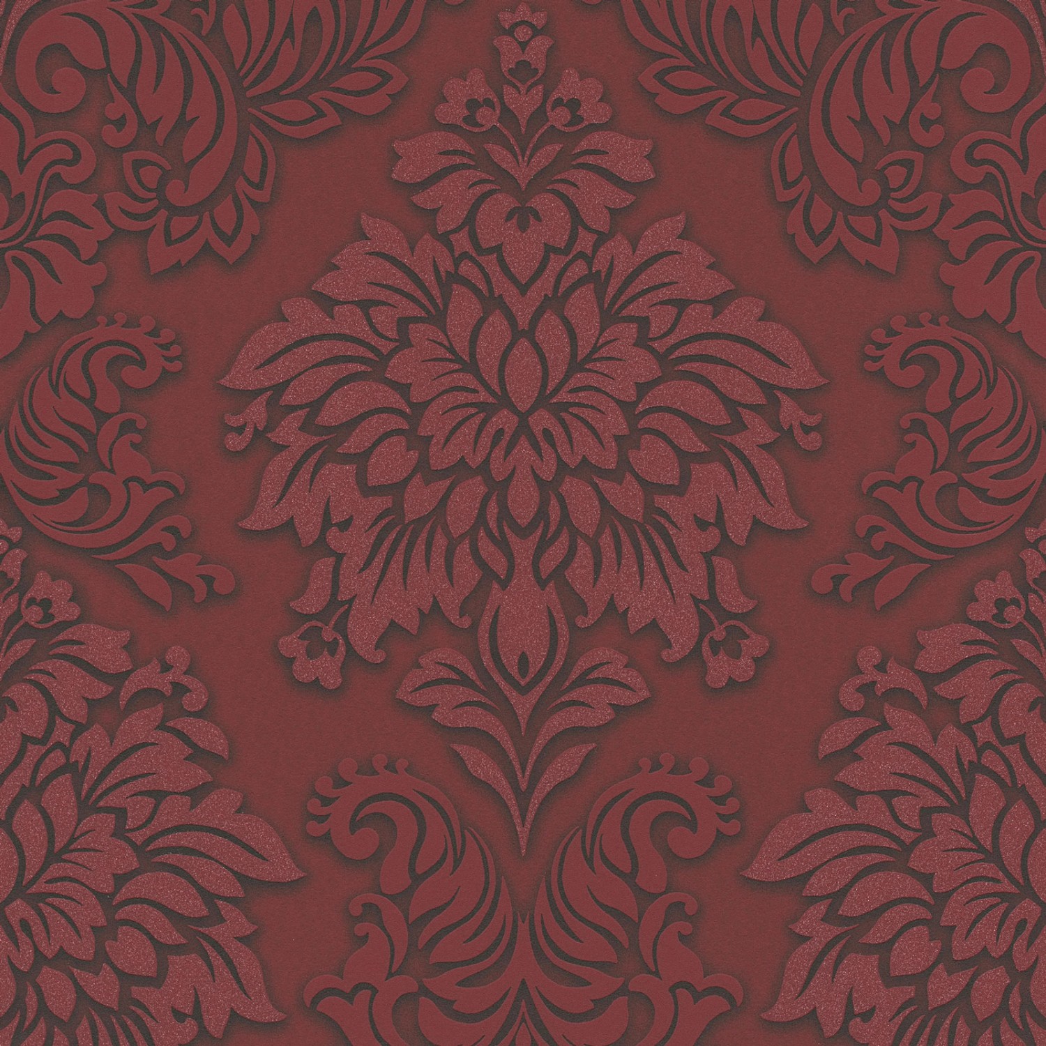 Bricoflor Rote Tapete mit Glitzer Barock Tapete in Weinrot Elegant Neobarock Vliestapete mit Ornamenten Ideal für Schlafzimmer von Bricoflor