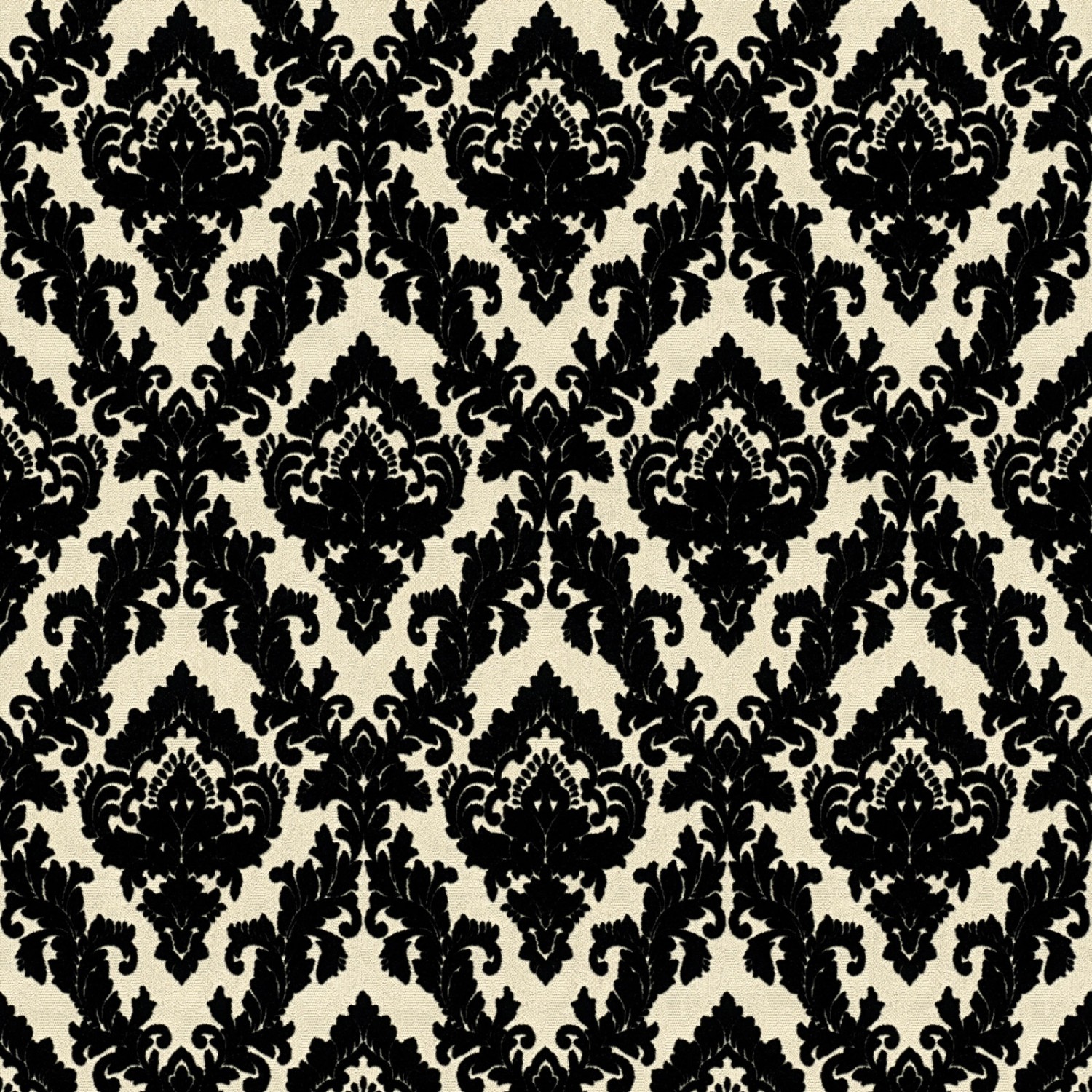 Bricoflor Samt Tapete in Schwarz Weiß Barock Vliestapete mit Ornament aus Flock auf Vinyl Wohnzimmer und Esszimmer Wandtapete mit Muster Elegant von Bricoflor