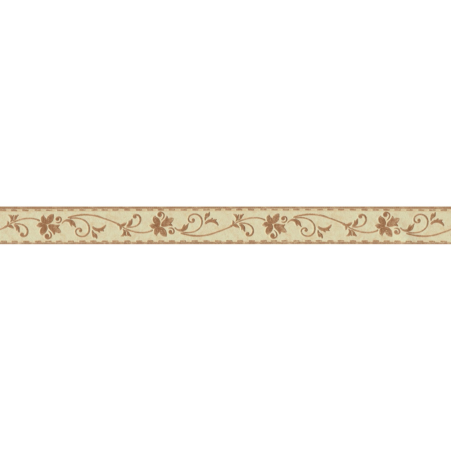 Bricoflor Schmale Tapetenbordüre Selbstklebend Blumen Bordüre in Gold Braun Florale Wandbordüre aus Vlies und Vinyl für Küche und Badezimmer 30 von Bricoflor