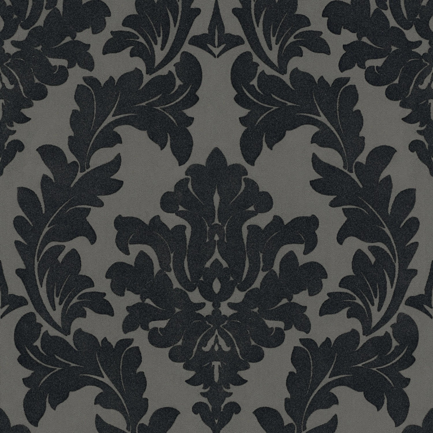 Bricoflor Schwarze Barock Tapete Neobarock Vliestapete mit Samt Ornament in anthrazit Elegante Flock Wandtapete aus Vlies und Vinyl für Schlafzimmer von Bricoflor