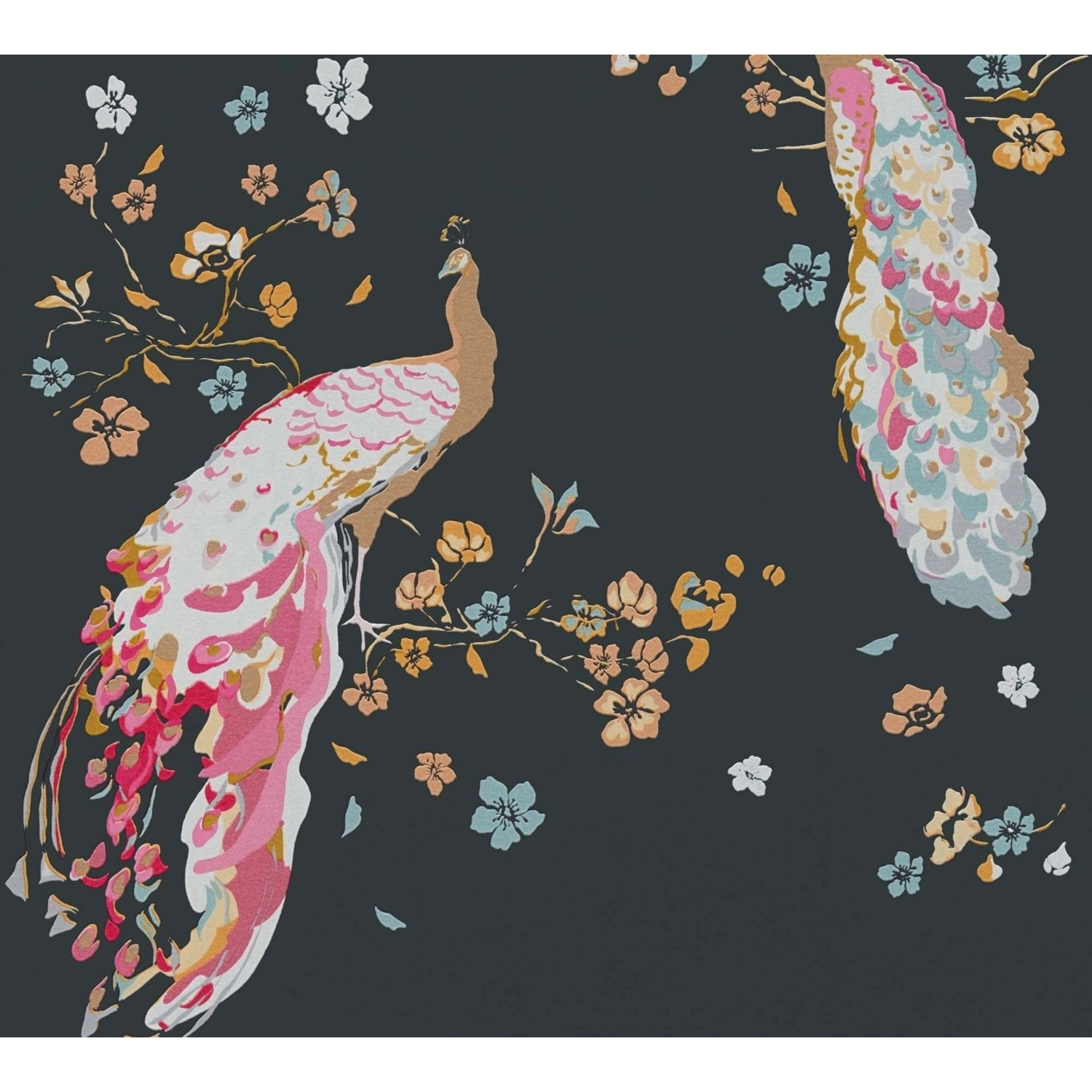 Bricoflor Schwarze Tapete mit Pfau Vlies Blumentapete mit Vogel Ideal für Schlafzimmer und Küche Asiatische Vliestapete mit Blumen Bricoflor Schwarze Tapete mit Pfau Vlies Blumentapete mit Vogel Ideal für Schlafzimmer und Küche Asiatische Vliestapete mit Blumen von Bricoflor