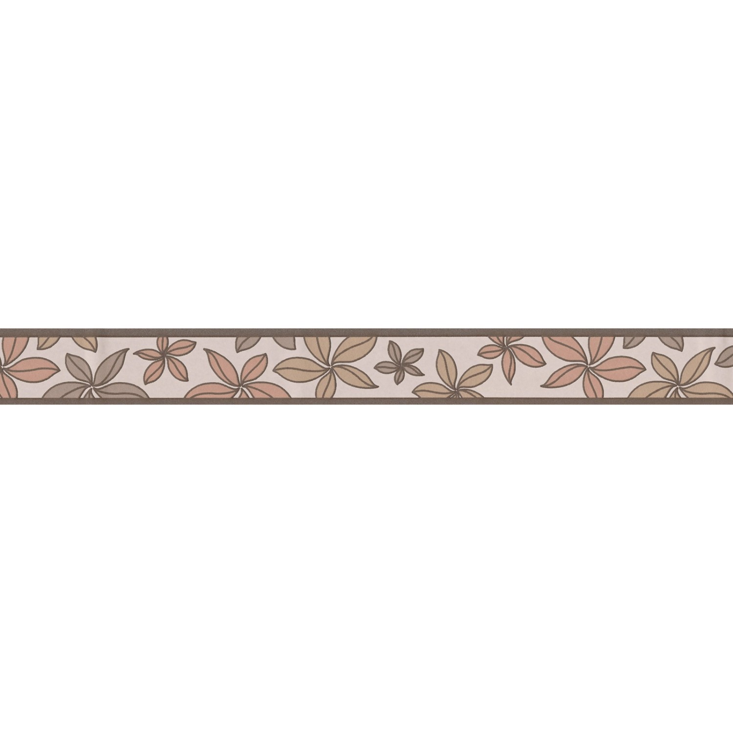 Bricoflor Selbstklebende Küchenbordüre in Beige und Braun Schmale Tapetenborte mit Blumen Florale Küchen Tapeten Bordüre mit Vinyl 30 von Bricoflor