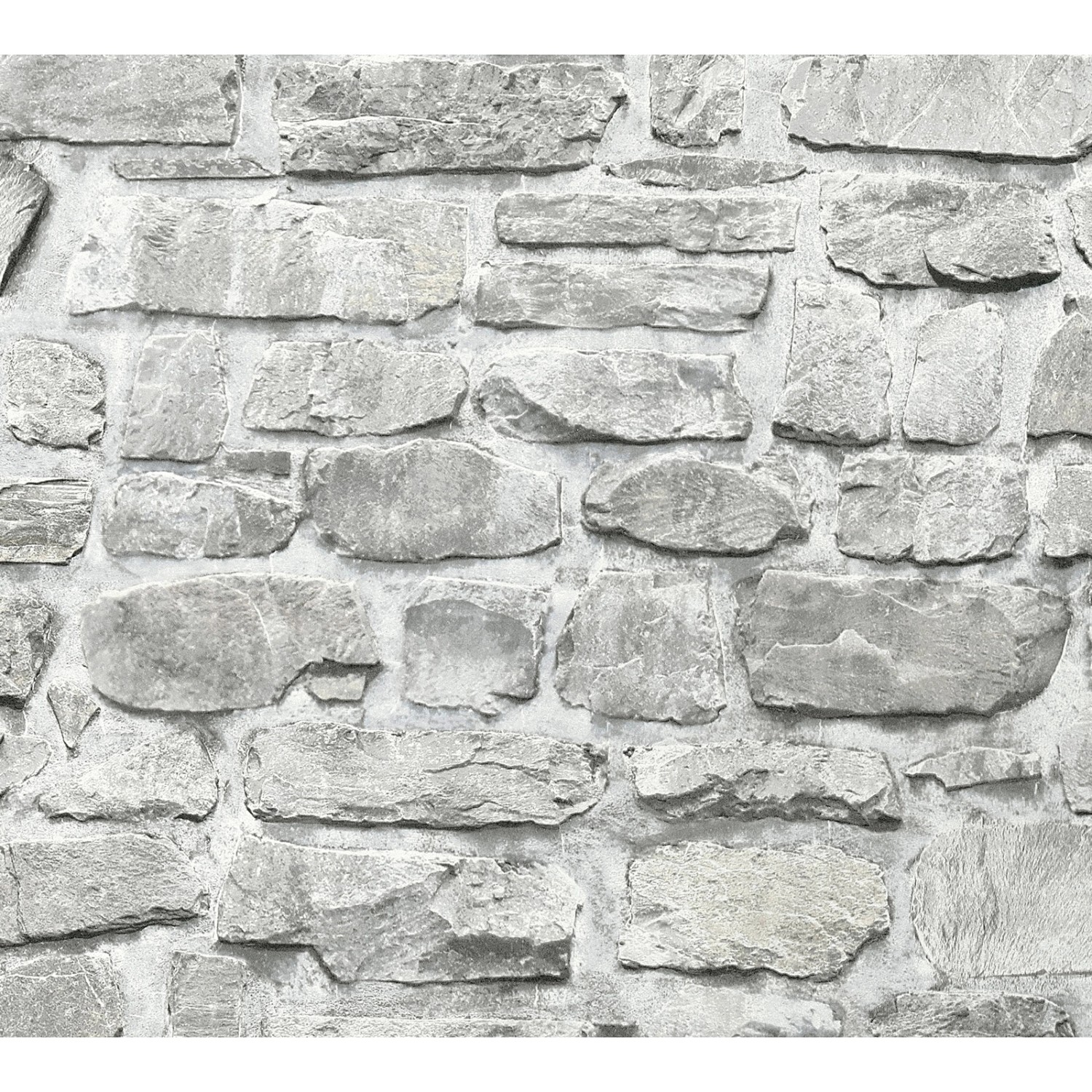 Bricoflor Selbstklebende Tapete in Steinoptik Mauertapete als Panel Ideal für Küche und Wohnzimmer Stein Vliestapete in Hellgrau und Weiß von Bricoflor