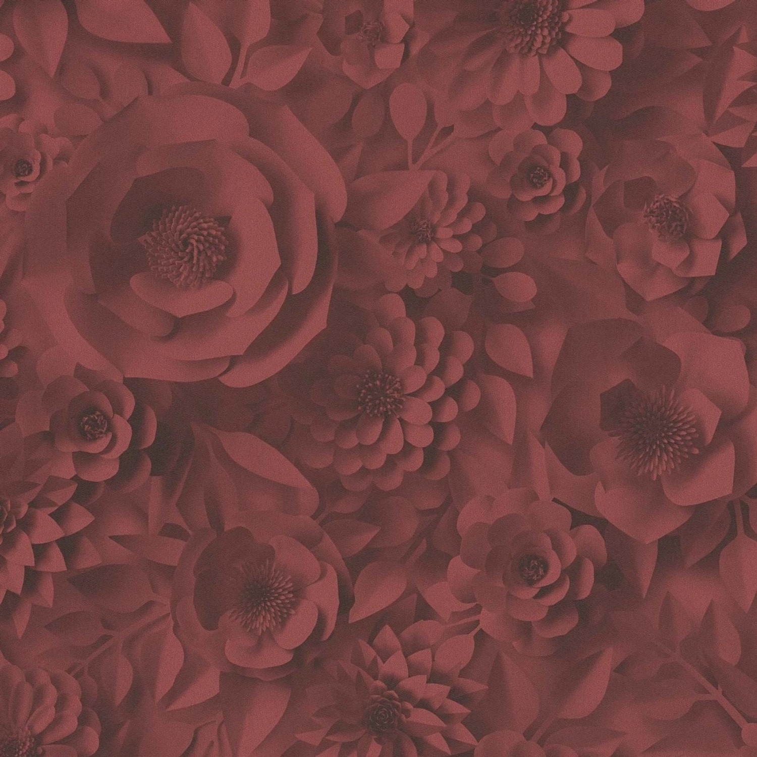 Bricoflor Tapete Weinrot Ideal für Esszimmer und Schlafzimmer Vlies Blumentapete in 3D Optik Florale Vliestapete Modern von Bricoflor