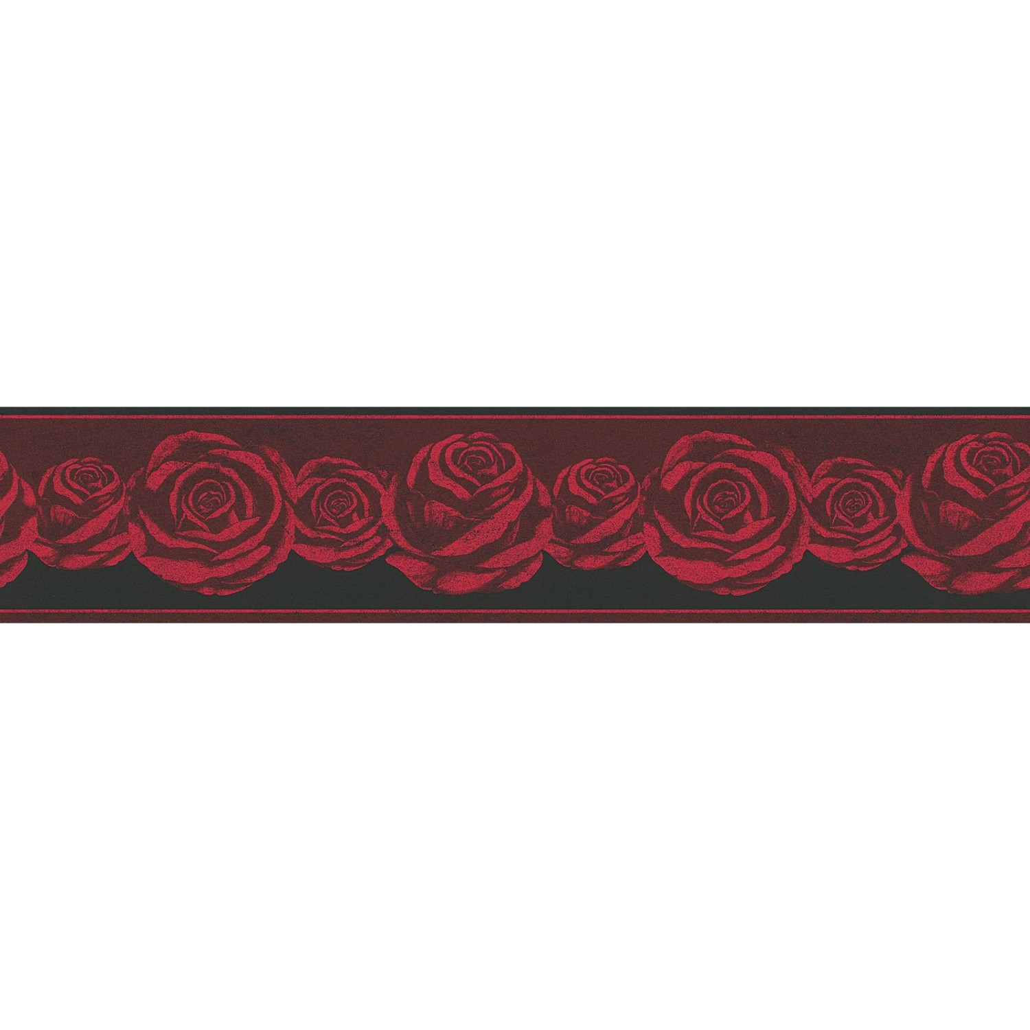 Bricoflor Tapeten Bordüre mit Rosen für Schlafzimmer Romantische Tapetenbordüre mit Rosenmuster aus Papier Florale Tapetenborte in Rot und Schwarz 30 von Bricoflor