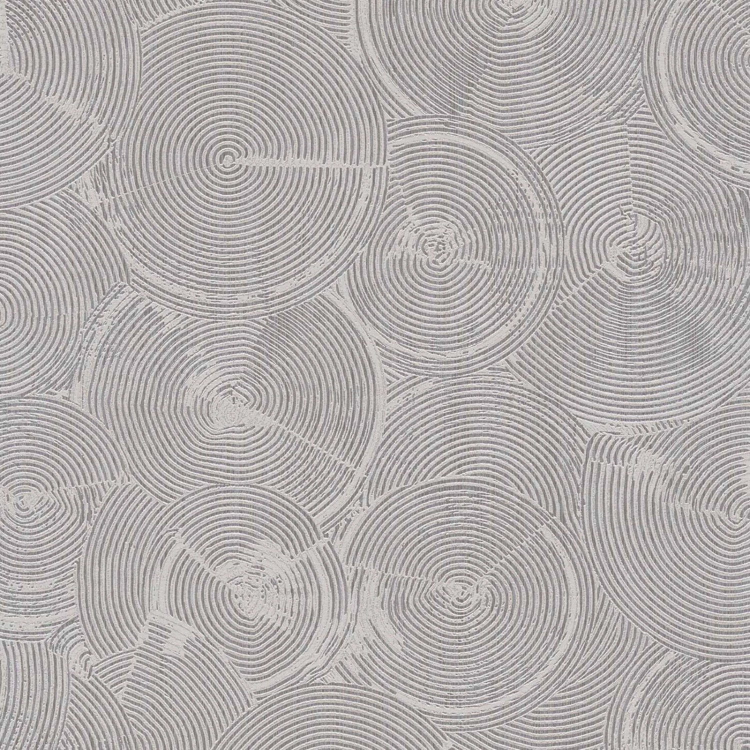 Bricoflor Teller Vliestapete Grau Afrikanische Tapete Hellgrau für Esszimmer und Küche Vlies Mustertapete mit Kreis Design im Ethno Chic von Bricoflor