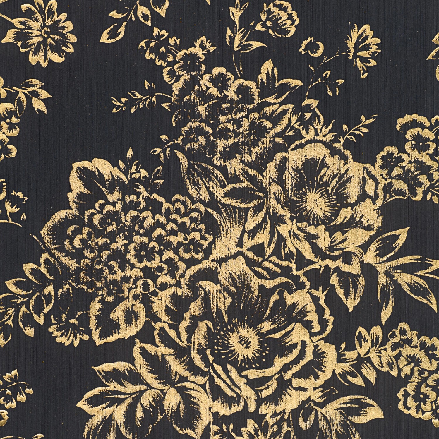 Bricoflor Textil Blumentapete Schwarz Gold Vlies Textiltapete mit Blumen im Barock Stil Elegant Florale Tapete mit Metallic Effekt für Wohnzimmer Bricoflor Textil Blumentapete Schwarz Gold Vlies Textiltapete mit Blumen im Barock Stil Elegant Florale Tapete mit Metallic Effekt für Wohnzimmer von Bricoflor