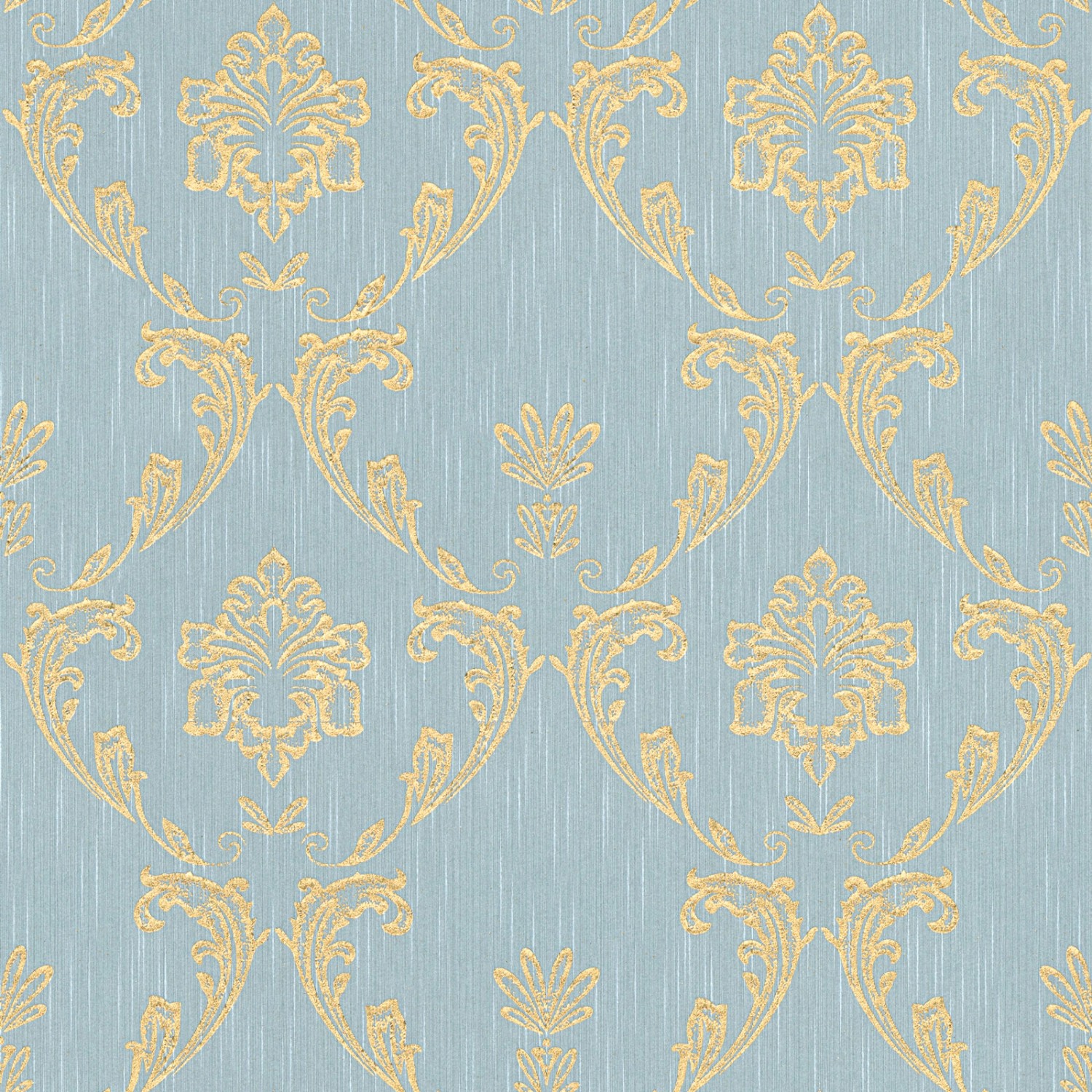 Bricoflor Textil Tapete Edel Ornament Vliestapete Hellblau Gold für Schlafzimmer und Esszimmer Vlies Textiltapete mit Glitzer Metallic Effekt Elegant Bricoflor Textil Tapete Edel Ornament Vliestapete Hellblau Gold für Schlafzimmer und Esszimmer Vlies Textiltapete mit Glitzer Metallic Effekt Elegant von Bricoflor