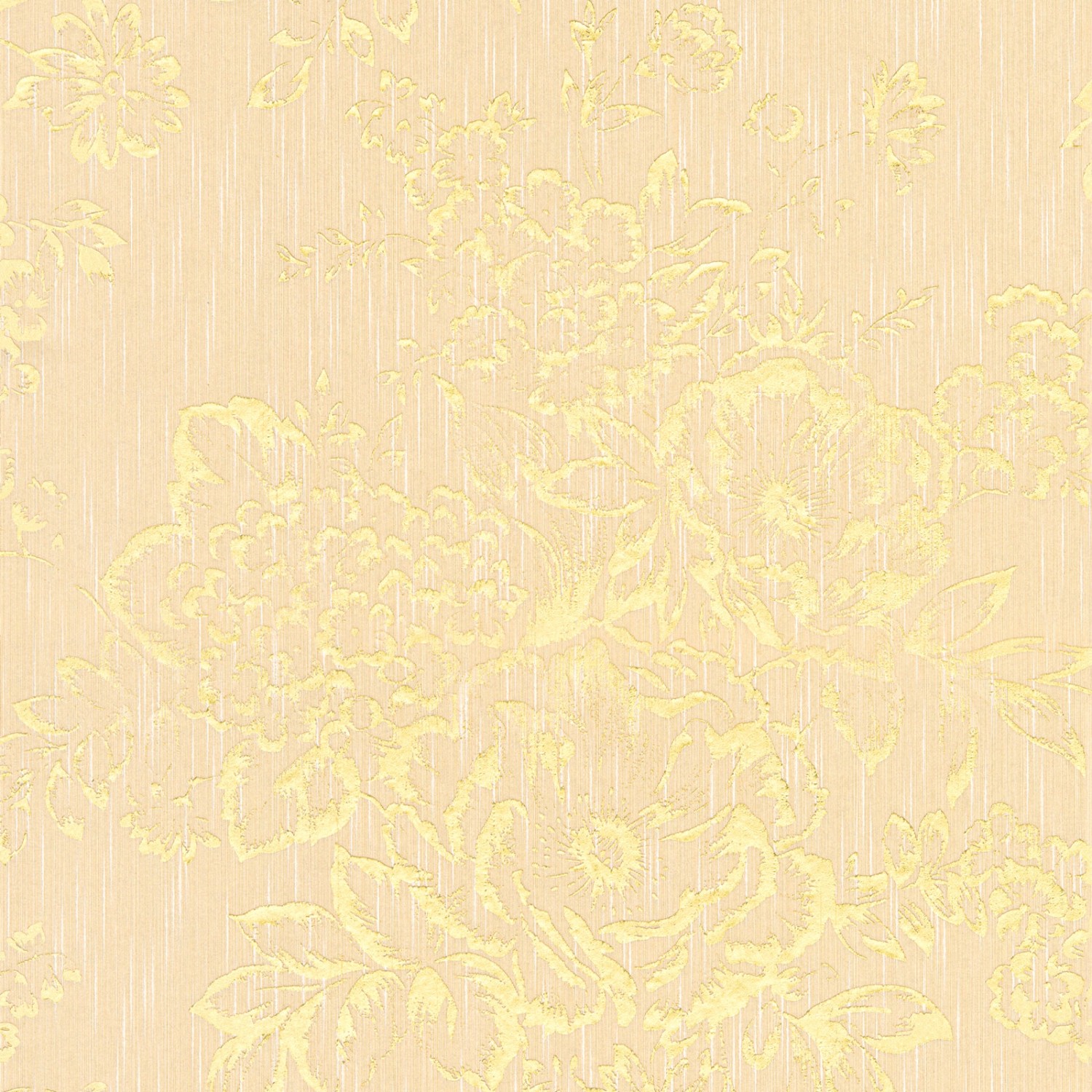 Bricoflor Textil Tapete mit Metallic Effekt Vlies Blumentapete in Gold Gelb für Wohnzimmer und Esszimmer Elegante Textiltapete mit Blumen Edel von Bricoflor