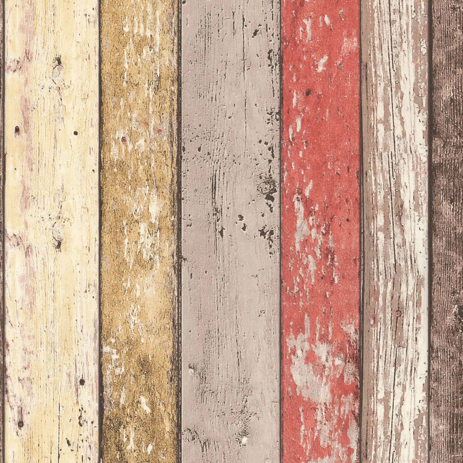 Bricoflor Vintage Tapete in Holzoptik Bretter Tapete in Rot und Braun Rustikale Vliestapete im Used Look für Küche und Wohnzimmer von Bricoflor