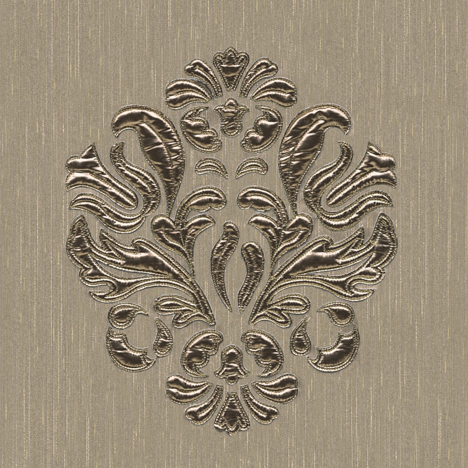 Bricoflor Vlies Barocktapete Braun Gold Elegante Tapete mit Textil Ornament auf Flock Samt Edle Textiltapete mit Barock Muster für Wohn und Esszimmer von Bricoflor