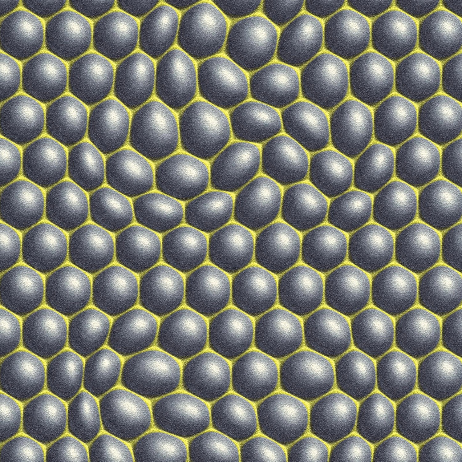 Bricoflor Vlies Mustertapete ausgefallen Metallic Tapete in Grau Gelb Ideal für Küche und Büro Arbeitszimmer Vliestapete mit Bubble Muster in 3D Optik von Bricoflor