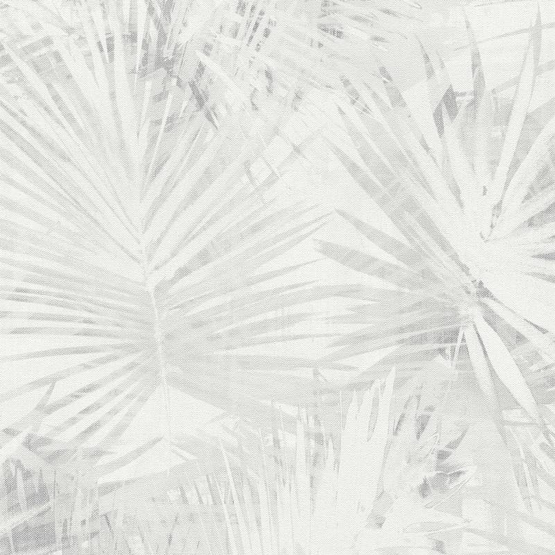 Bricoflor Vlies Palmentapete in Hellgrau Graue Tapete mit Palmenblätter Design in Aquarell Optik Farn Vliestapete mit Vinyl für Wohnzimmer von Bricoflor