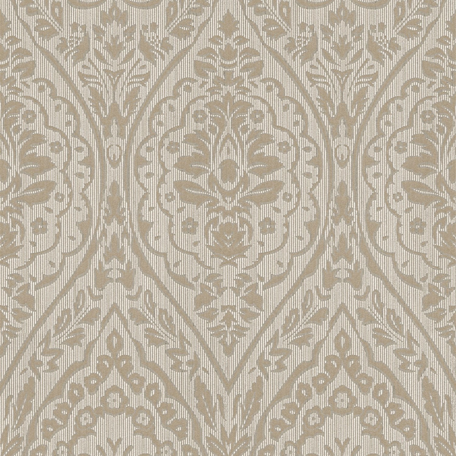 Bricoflor Vlies Textiltapete in Beige Braun Wohn und Esszimmer Vliestapete mit Ornament im Landhausstil Romantische Textil Landhaus Tapete Floral von Bricoflor