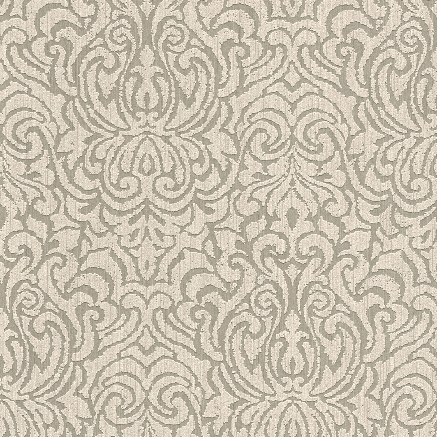 Bricoflor Vlies Textiltapete in Beige Grau Elegante Tapete mit Ornamenten für Schlafzimmer und Esszimmer Textil Vliestapete mit Barock Muster Edel von Bricoflor