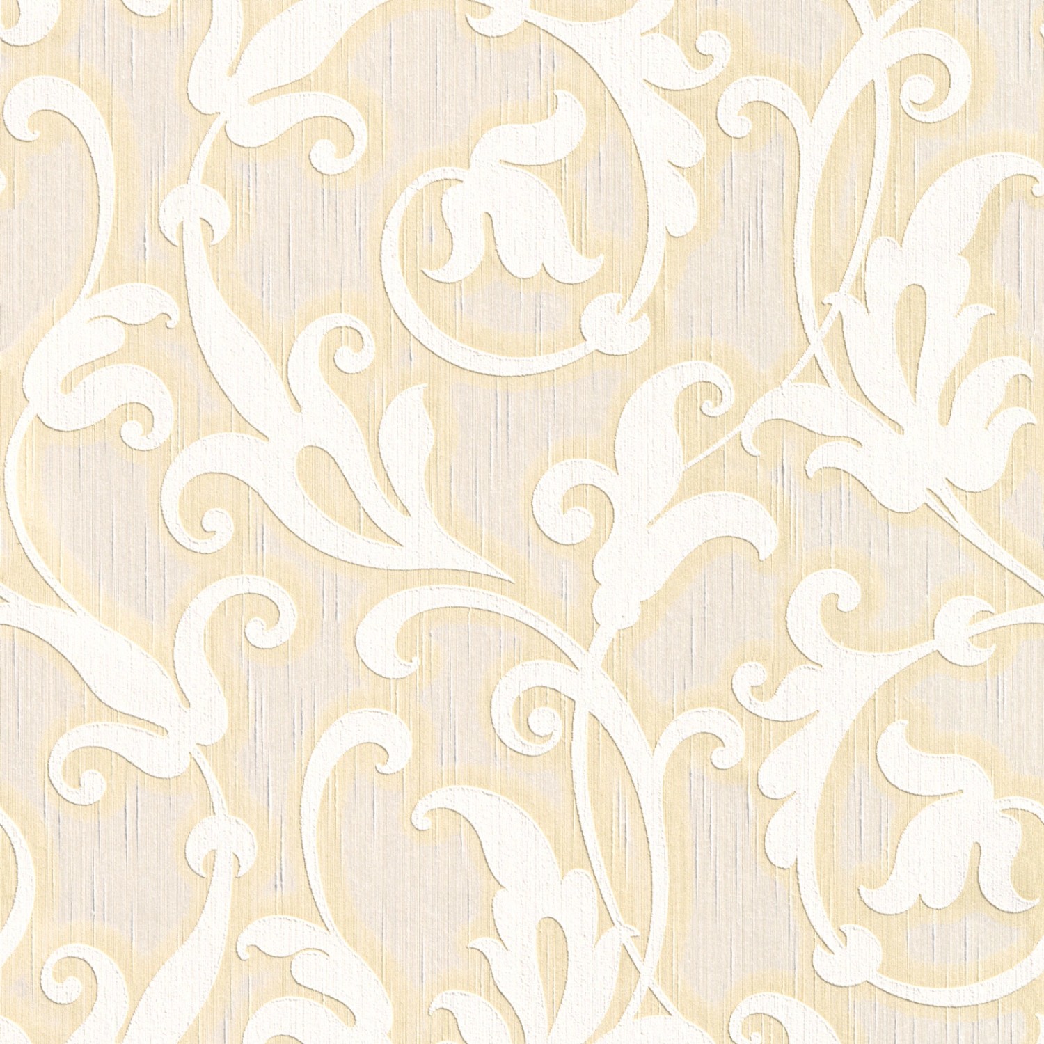 Bricoflor Vlies Textiltapete in Creme Weiß Elegante Tapete mit Ornament Floral für Schlafzimmer und Esszimmer Helle Textil Vliestapete mit Ranken von Bricoflor